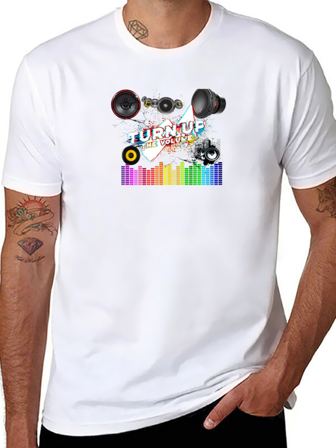 Turn Up the Volume Graphic Black T-Shirt