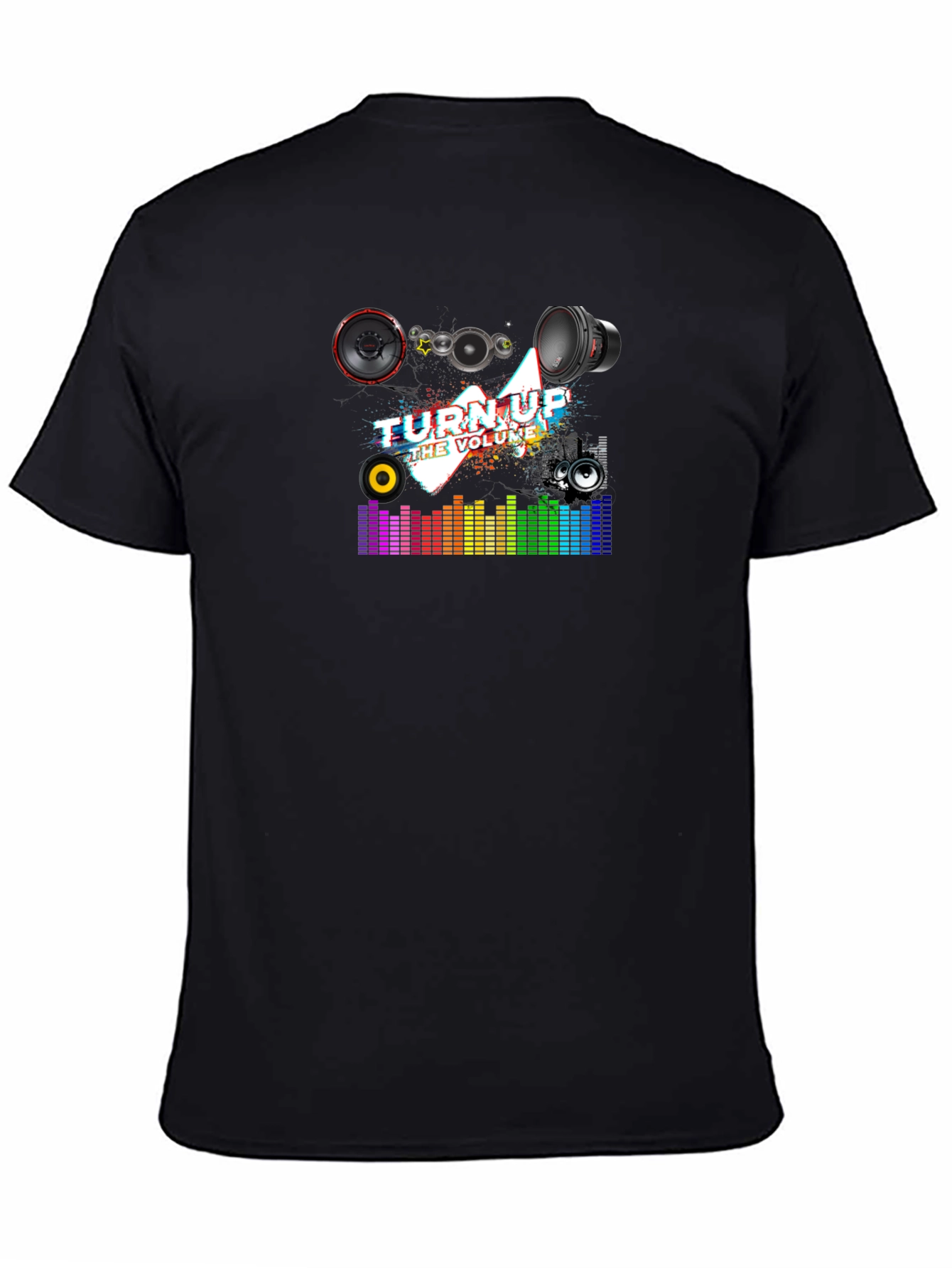 Turn Up the Volume Graphic Black T-Shirt
