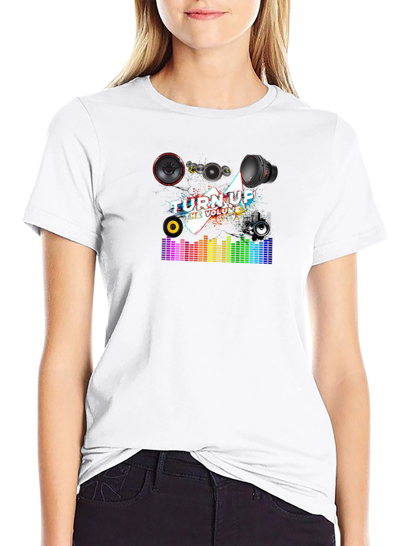 Turn Up the Volume Graphic Black T-Shirt