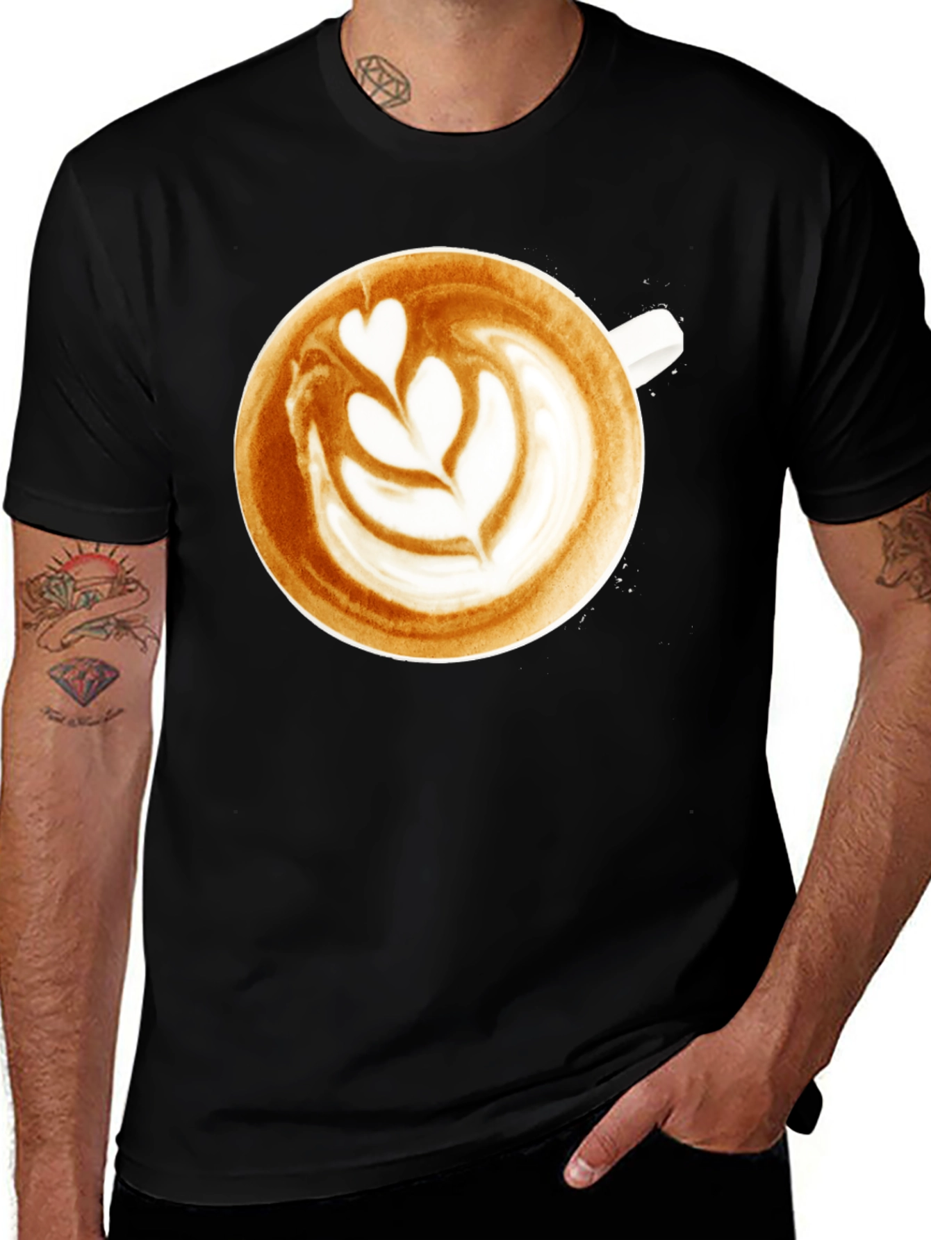 Latte Art Graphic Tee - Coffee Lovers T-Shirt