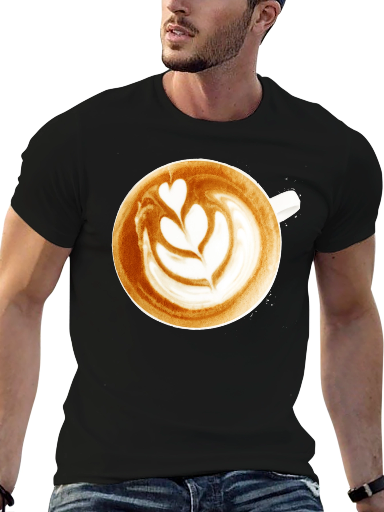 Latte Art Graphic Tee - Coffee Lovers T-Shirt