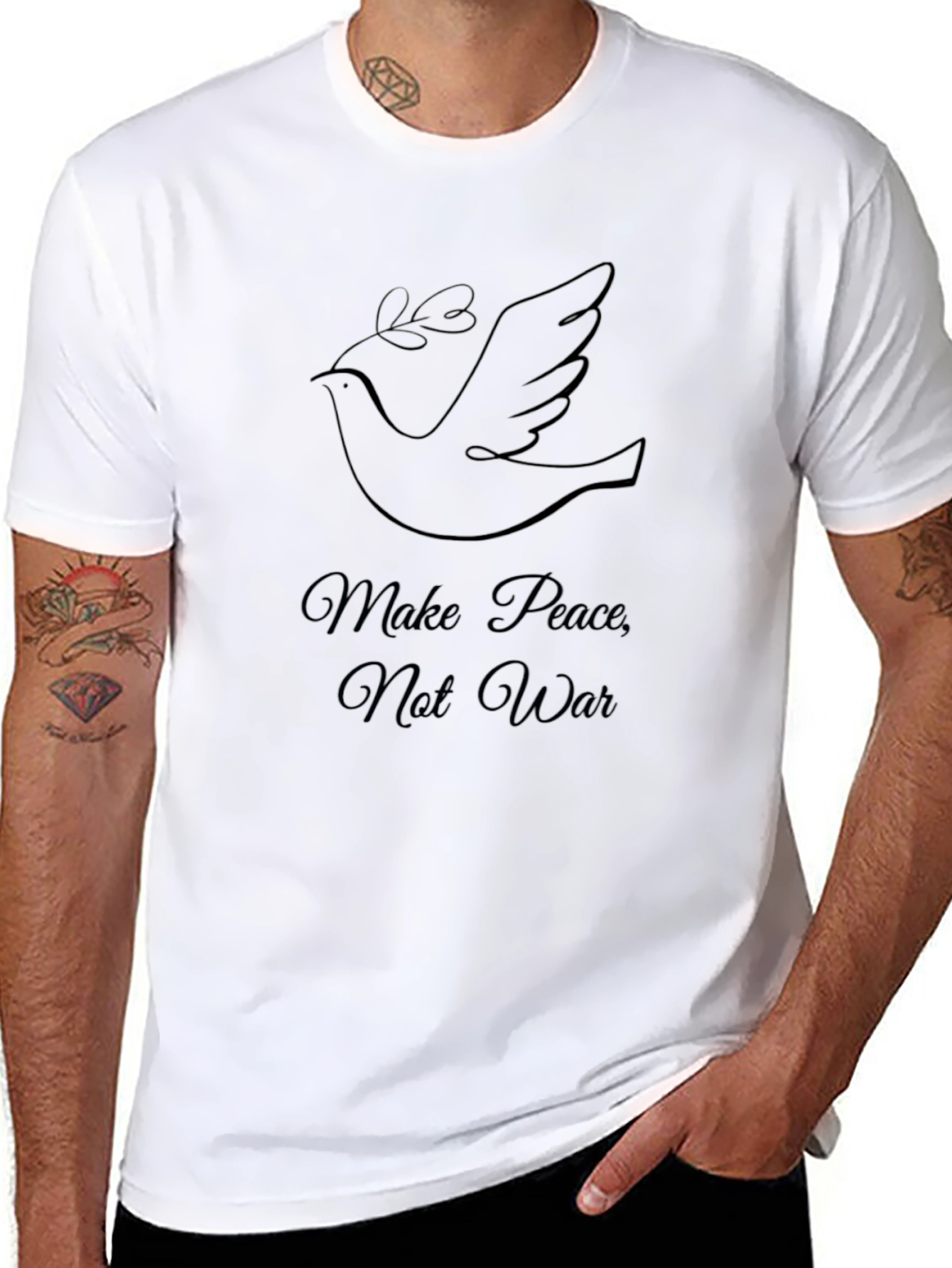Make Peace Not War Dove Graphic Tee - Unisex