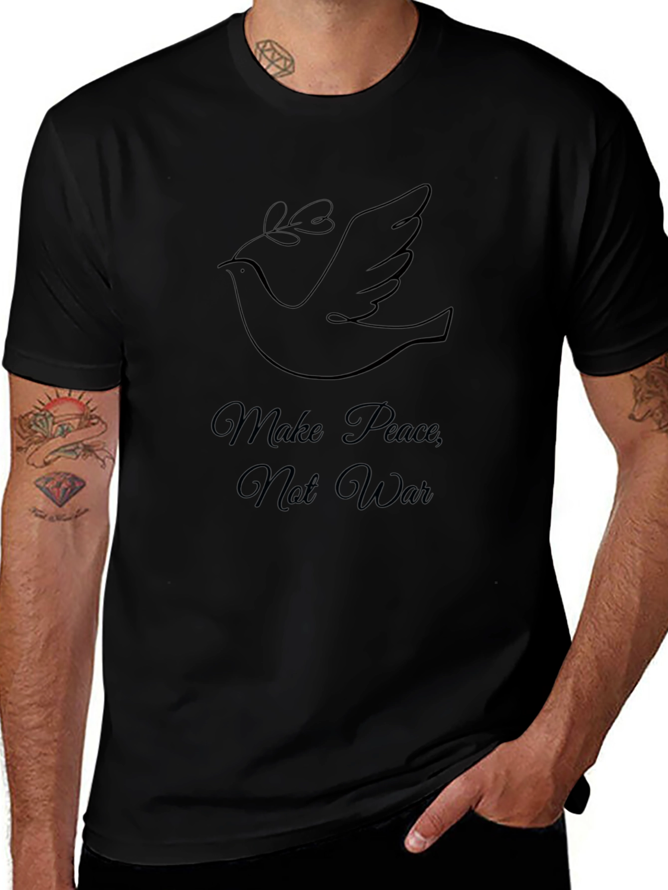 Make Peace Not War Dove Graphic Tee - Unisex
