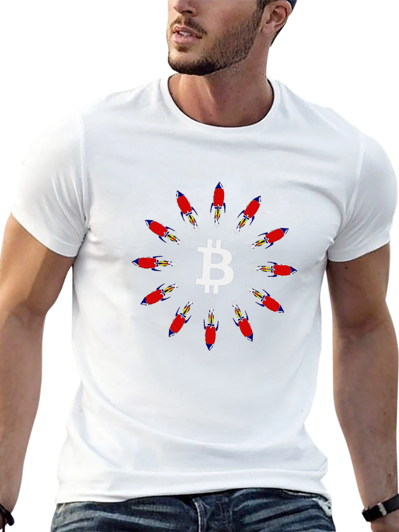 Bitcoin Rocket T-Shirt - Crypto Currency Graphic Tee