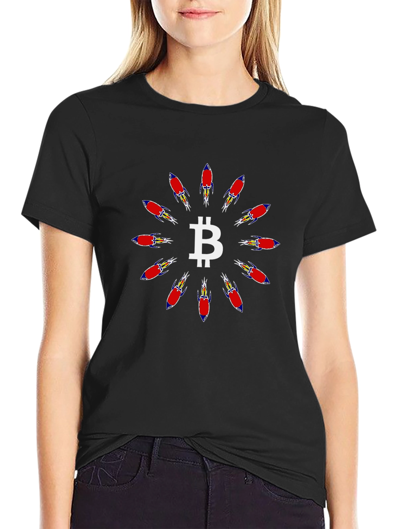 Bitcoin Rocket T-Shirt - Crypto Currency Graphic Tee