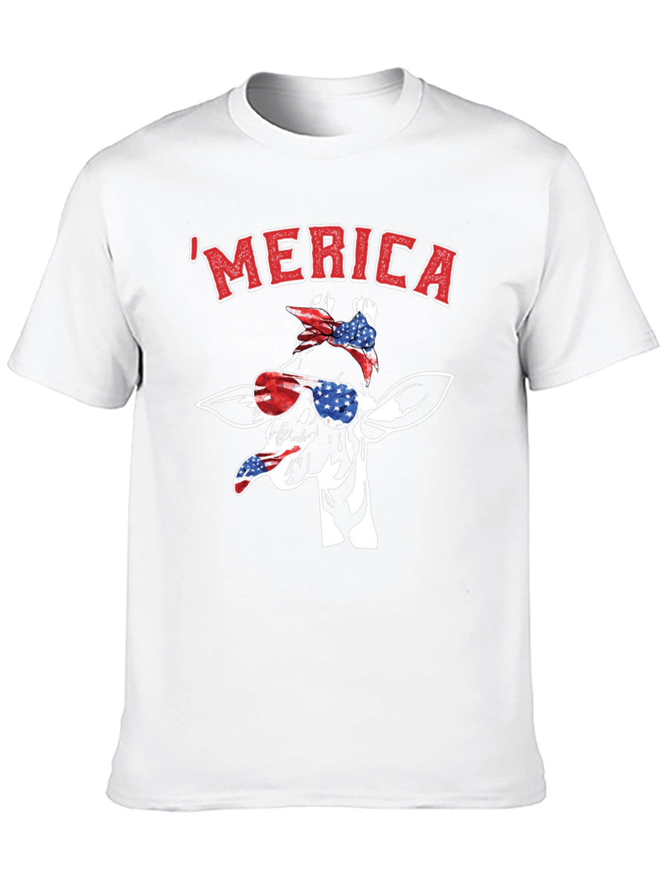 Patriotic Giraffe Merica T-Shirt