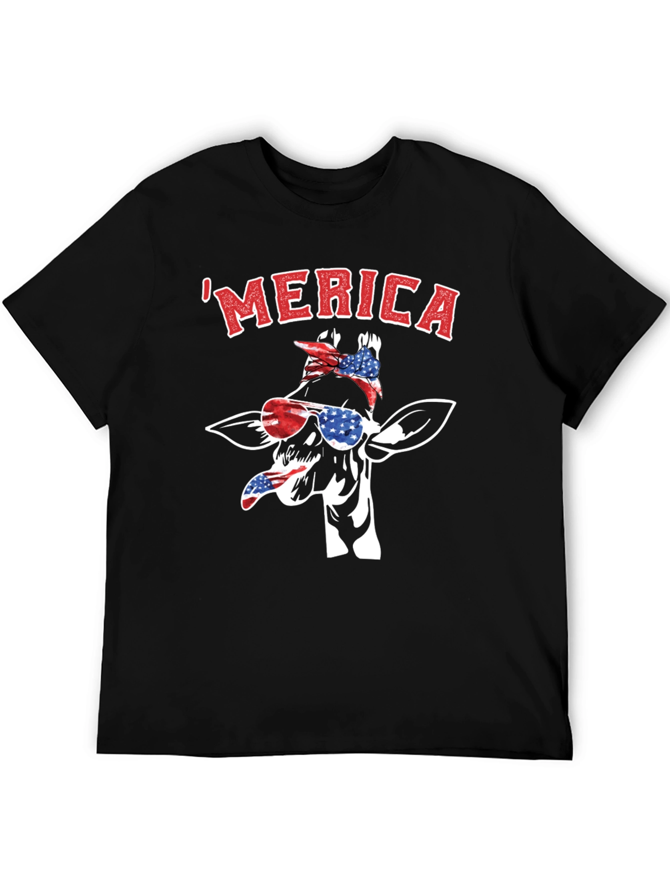Patriotic Giraffe Merica T-Shirt