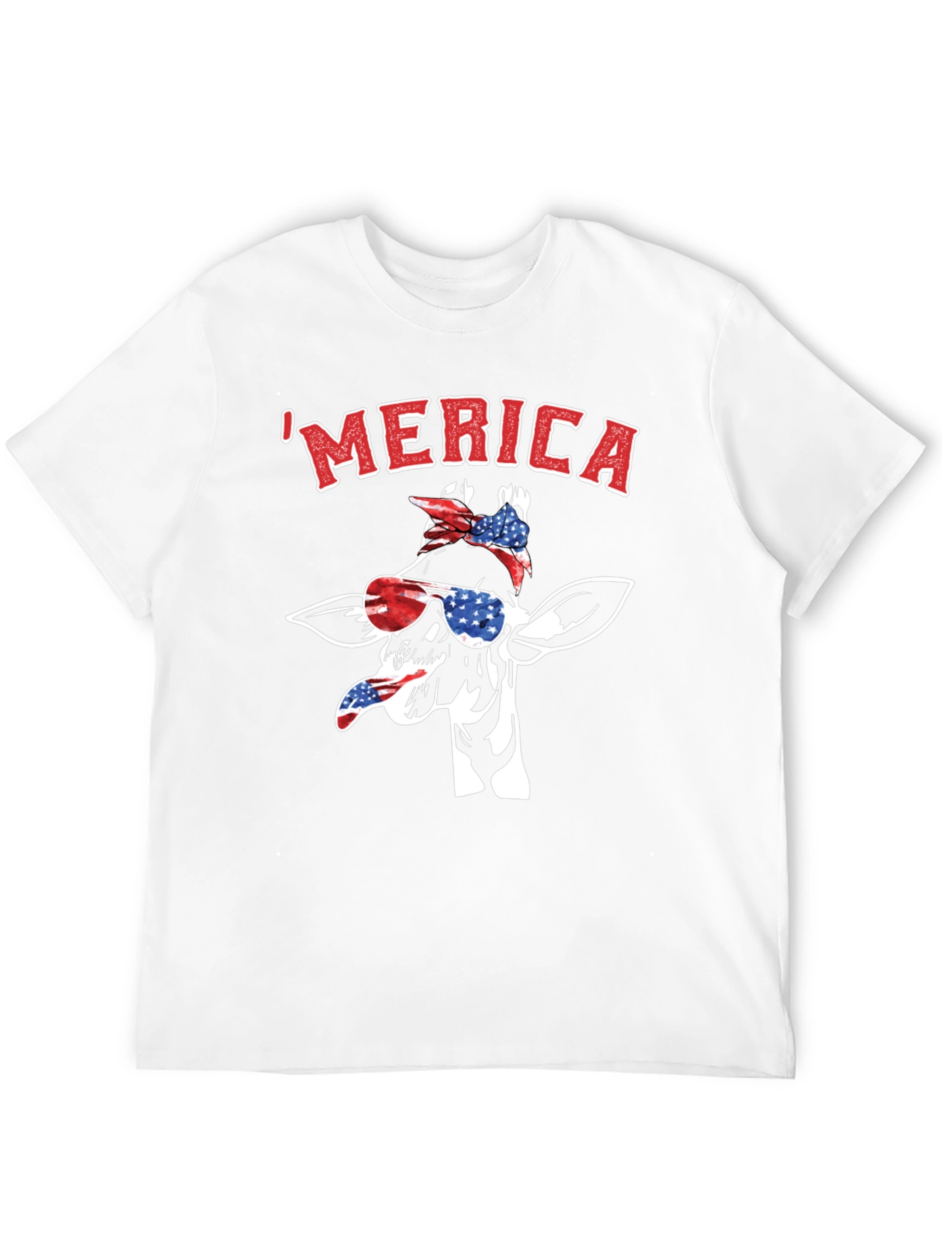 Patriotic Giraffe Merica T-Shirt