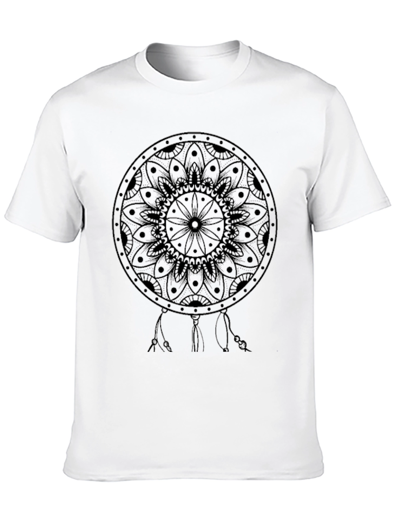 Dreamcatcher Mandala Print Black T-Shirt