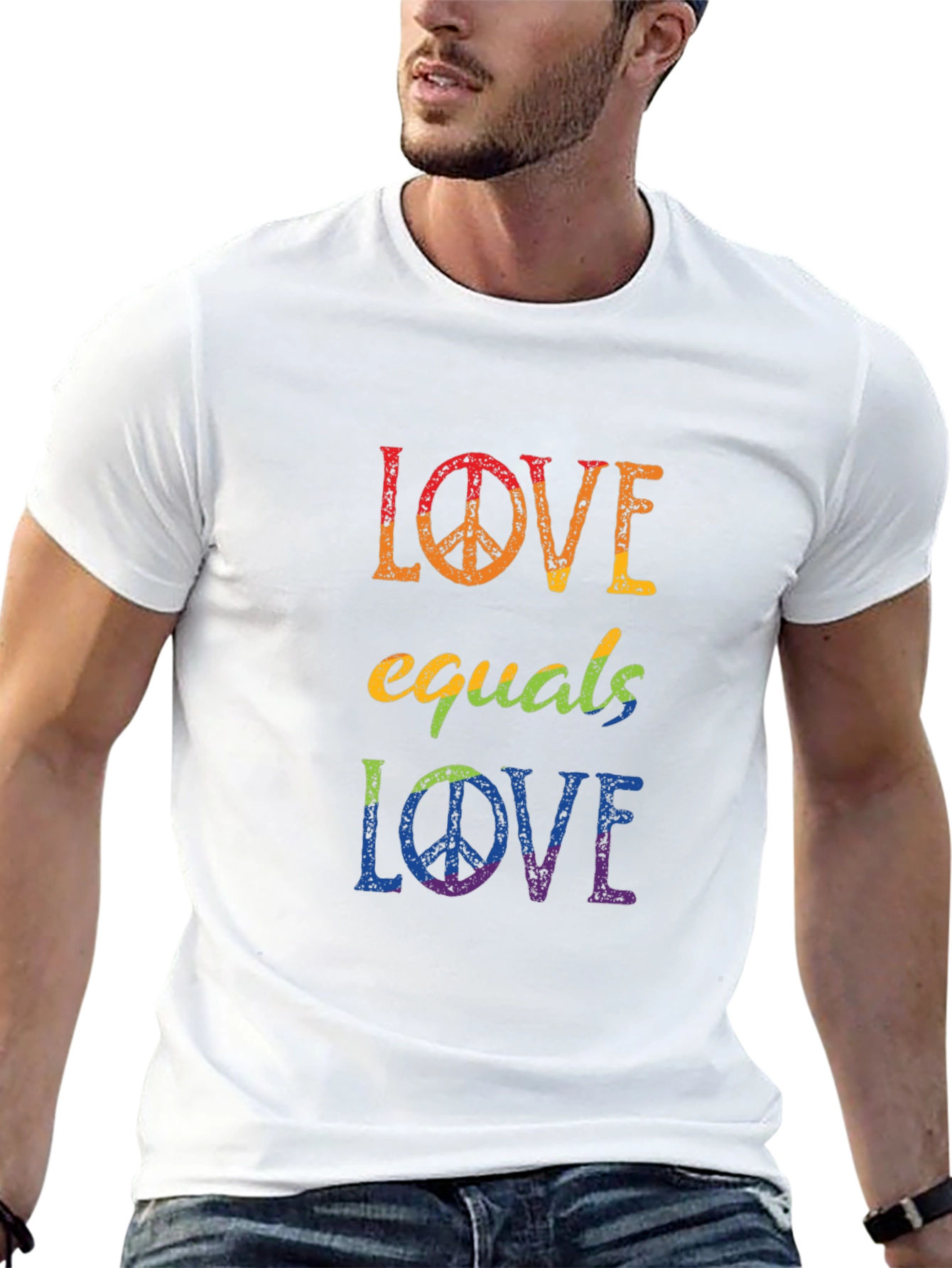 Love Equals Love Rainbow Graphic T-Shirt