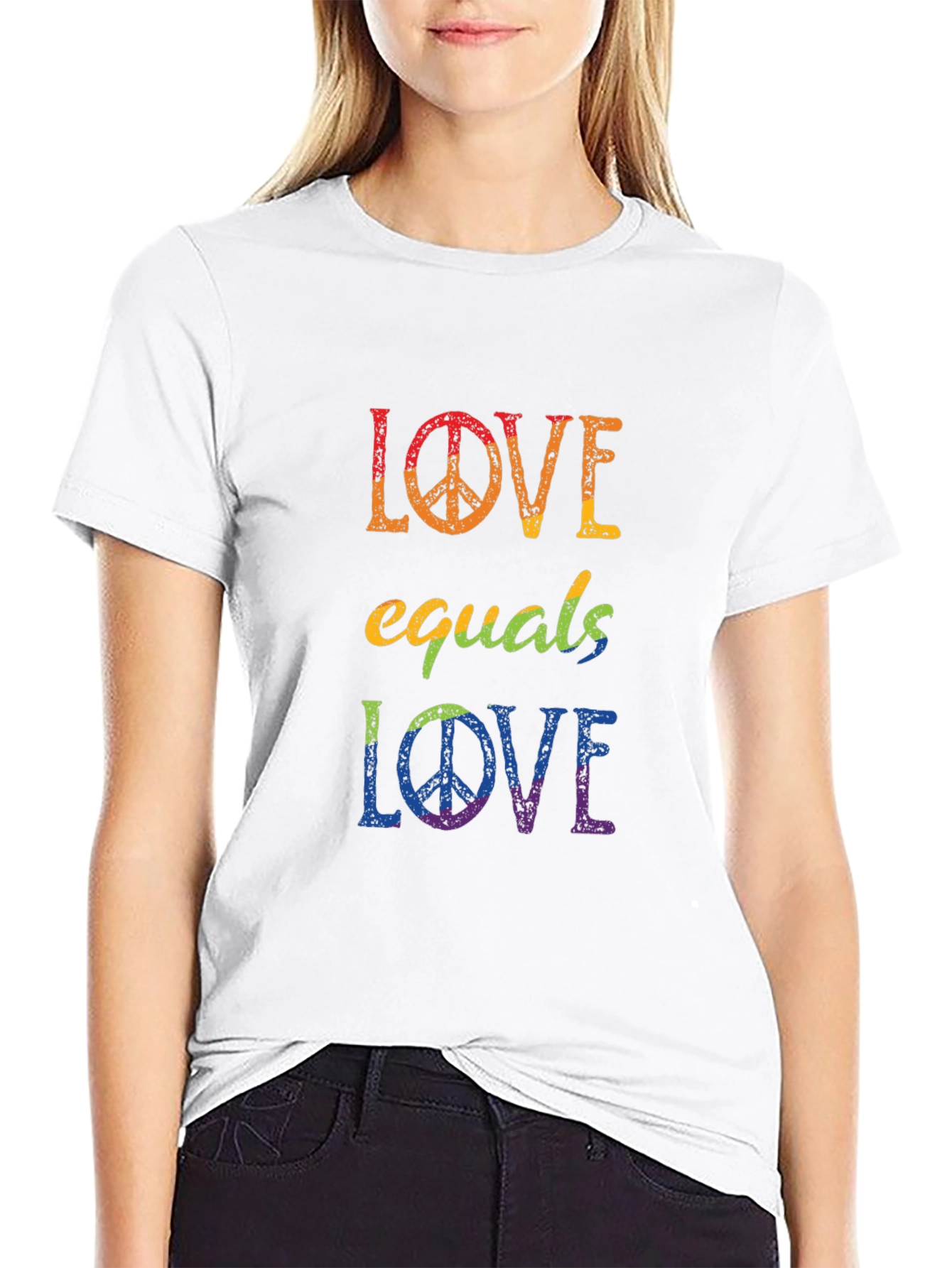 Love Equals Love Rainbow Graphic T-Shirt