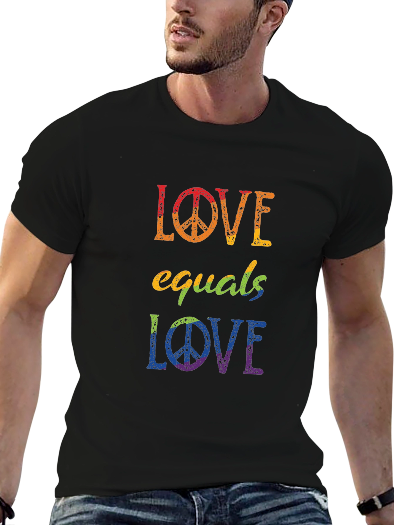 Love Equals Love Rainbow Graphic T-Shirt