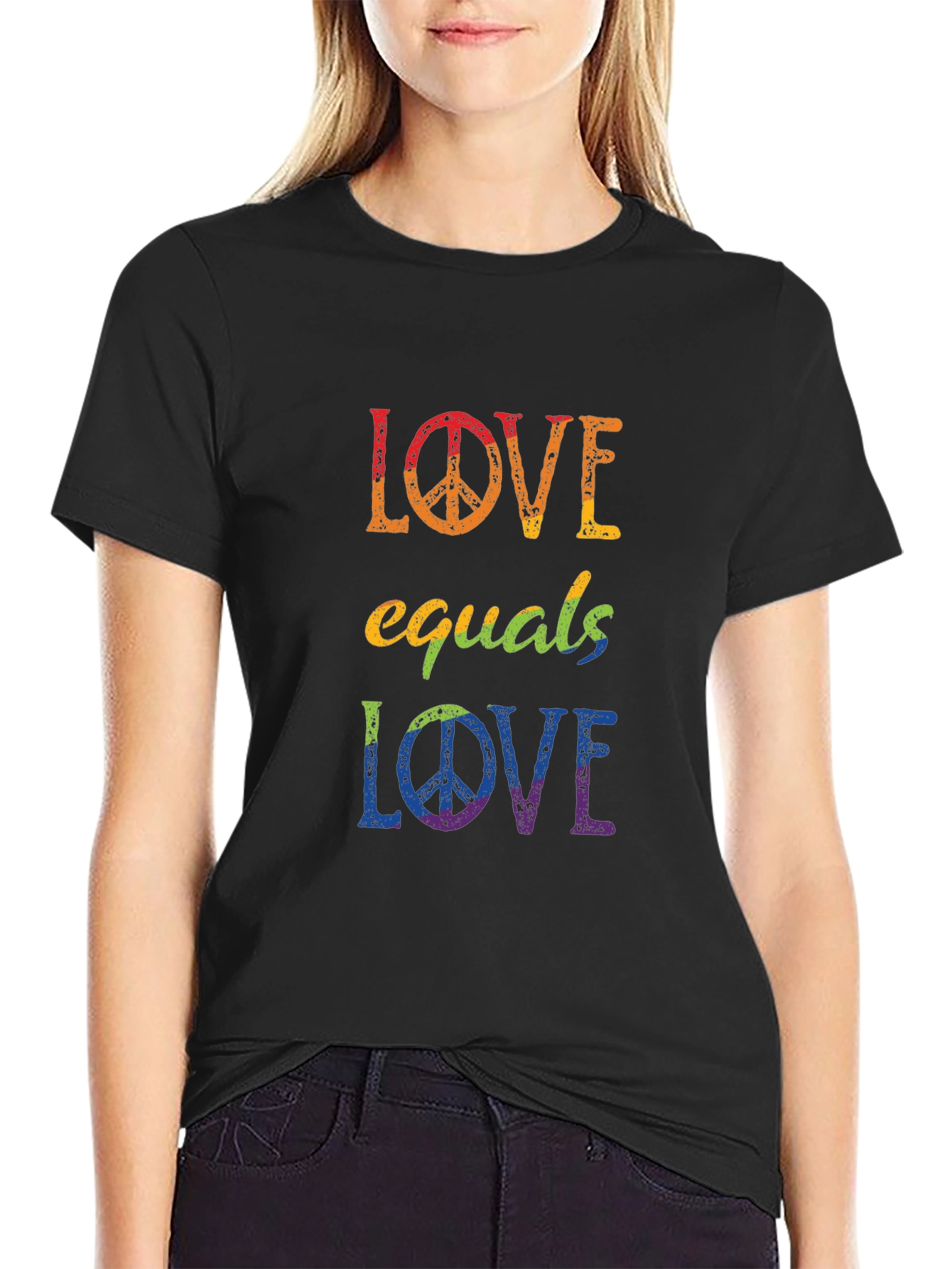 Love Equals Love Rainbow Graphic T-Shirt