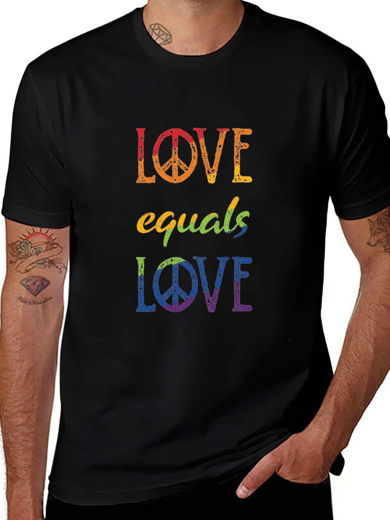 Love Equals Love Rainbow Graphic T-Shirt