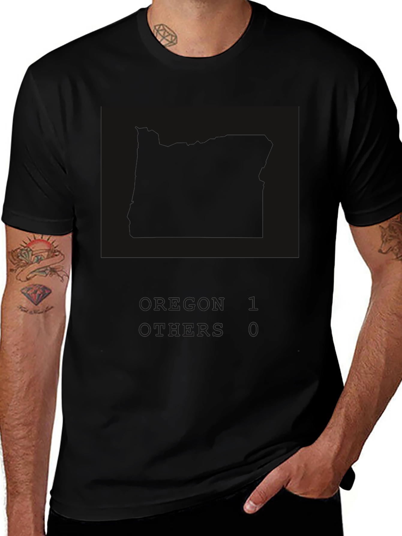 Oregon 1 Others 0 Black Graphic Tee