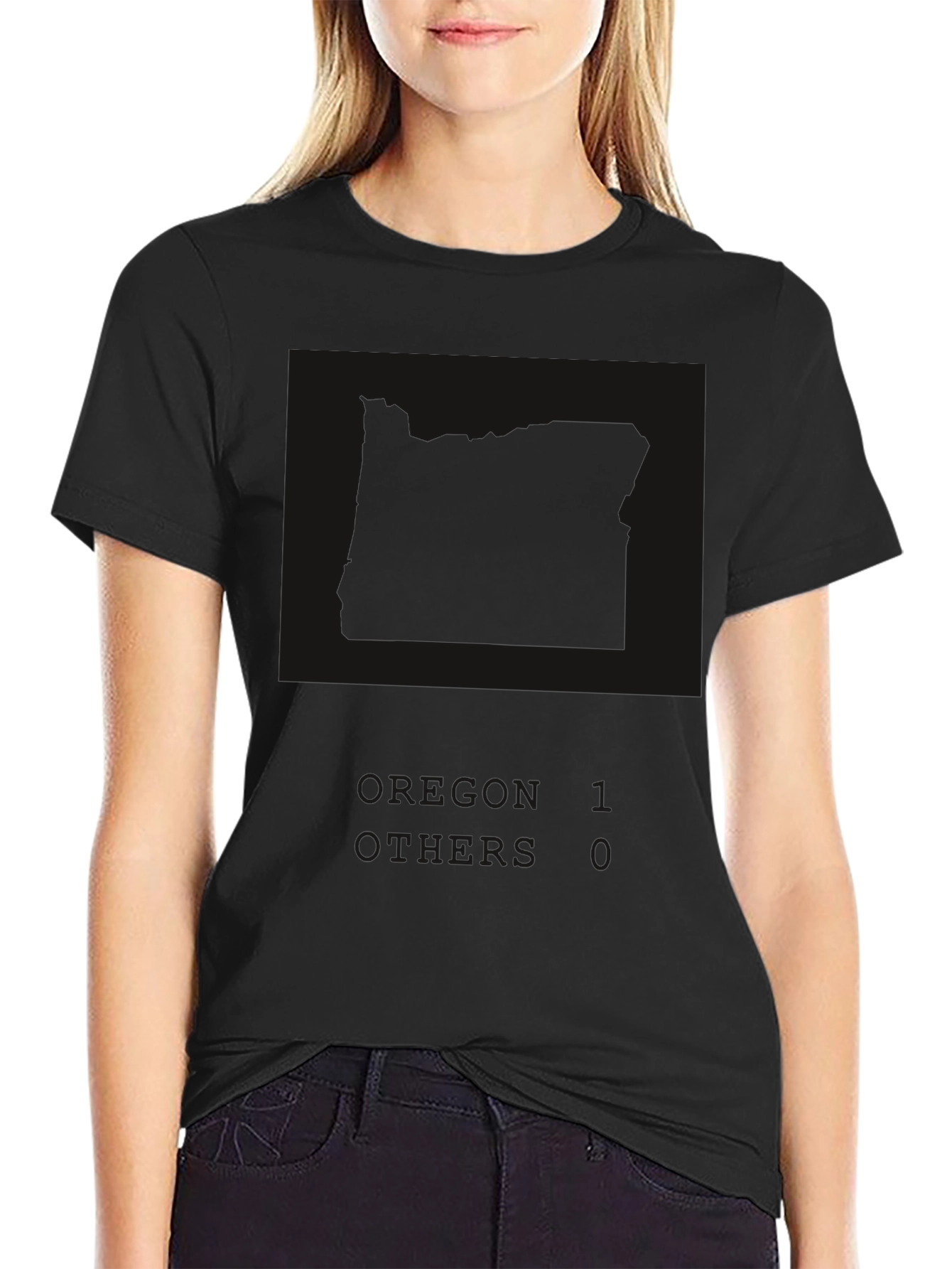 Oregon 1 Others 0 Black Graphic Tee