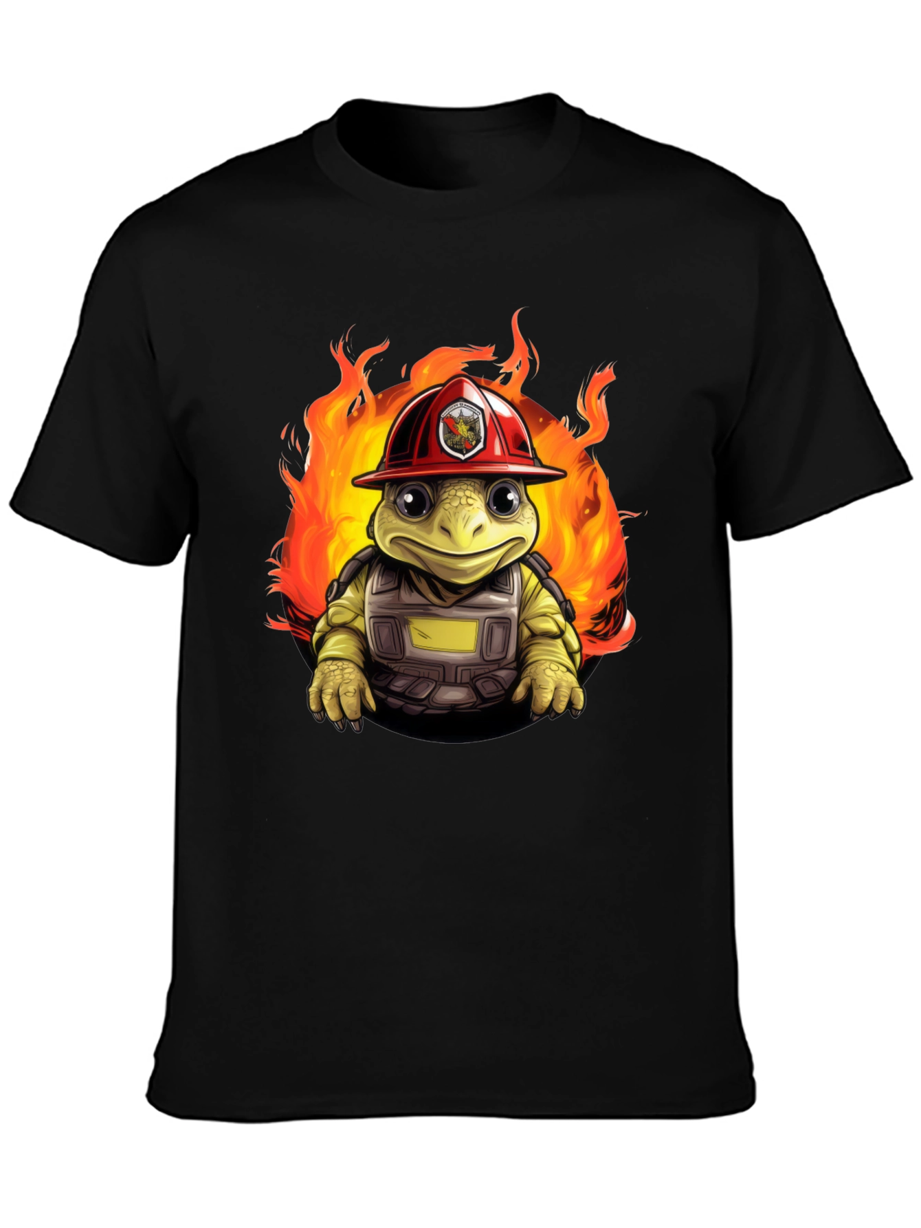 Firefighter Turtle Graphic T-Shirt