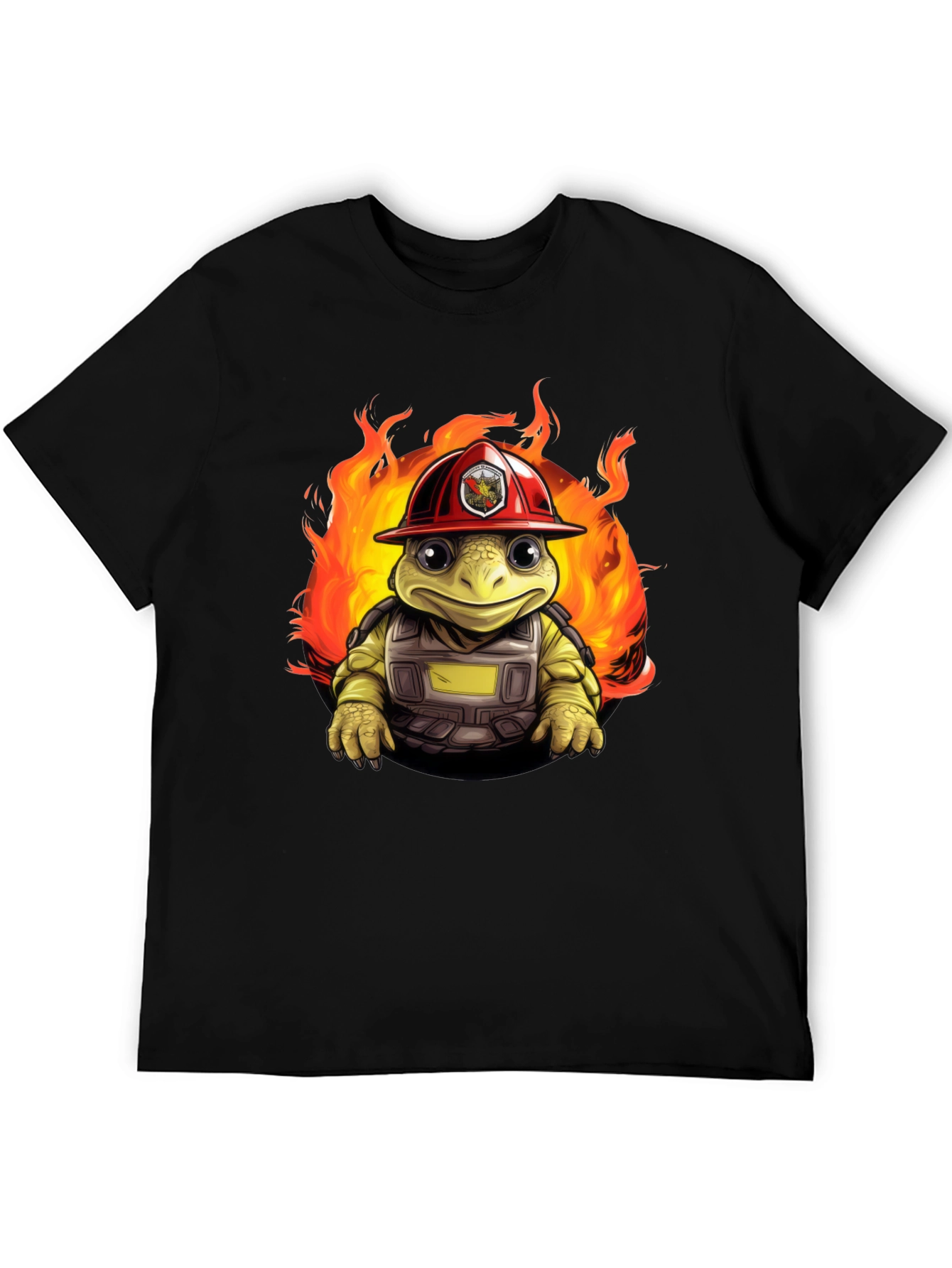 Firefighter Turtle Graphic T-Shirt