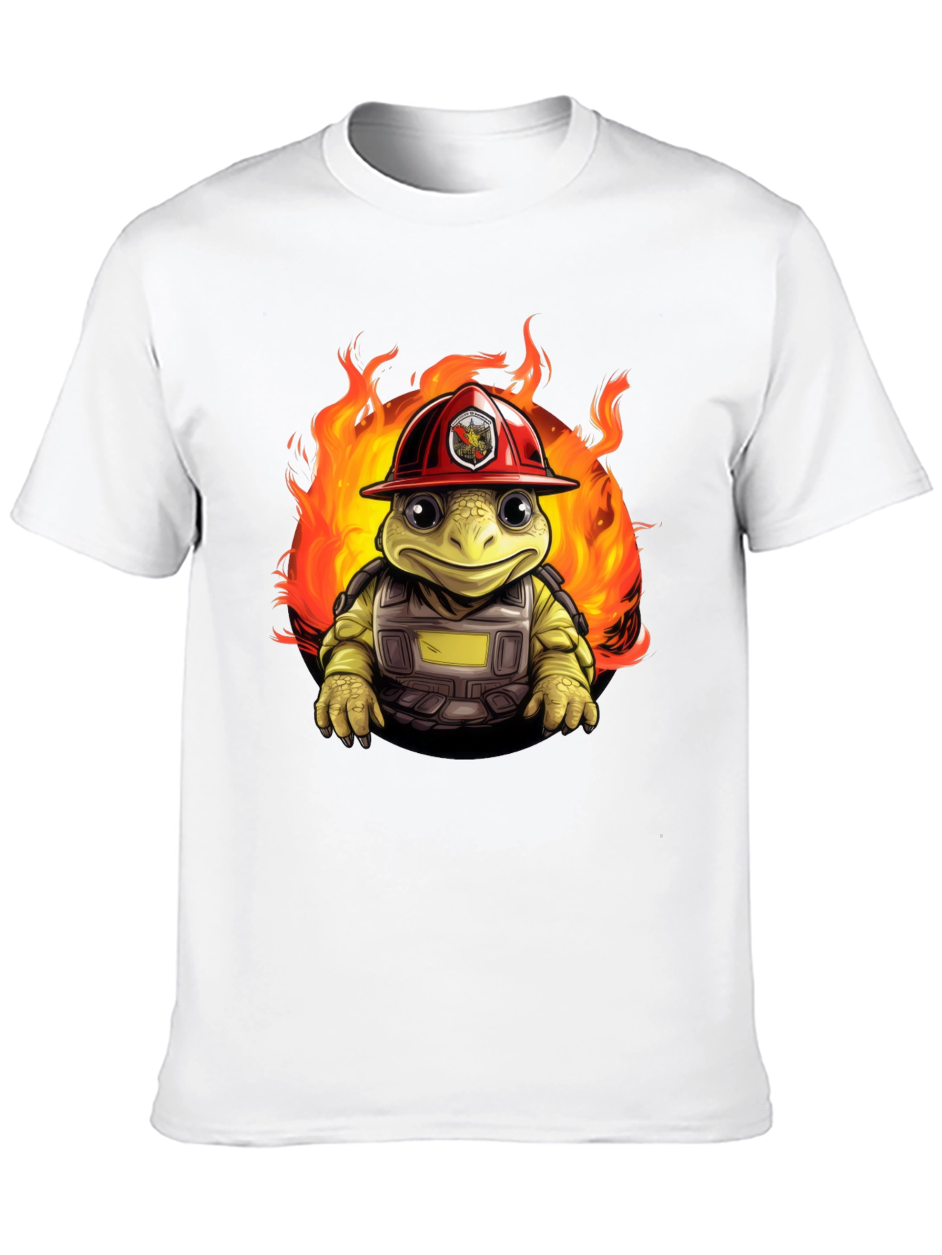 Firefighter Turtle Graphic T-Shirt