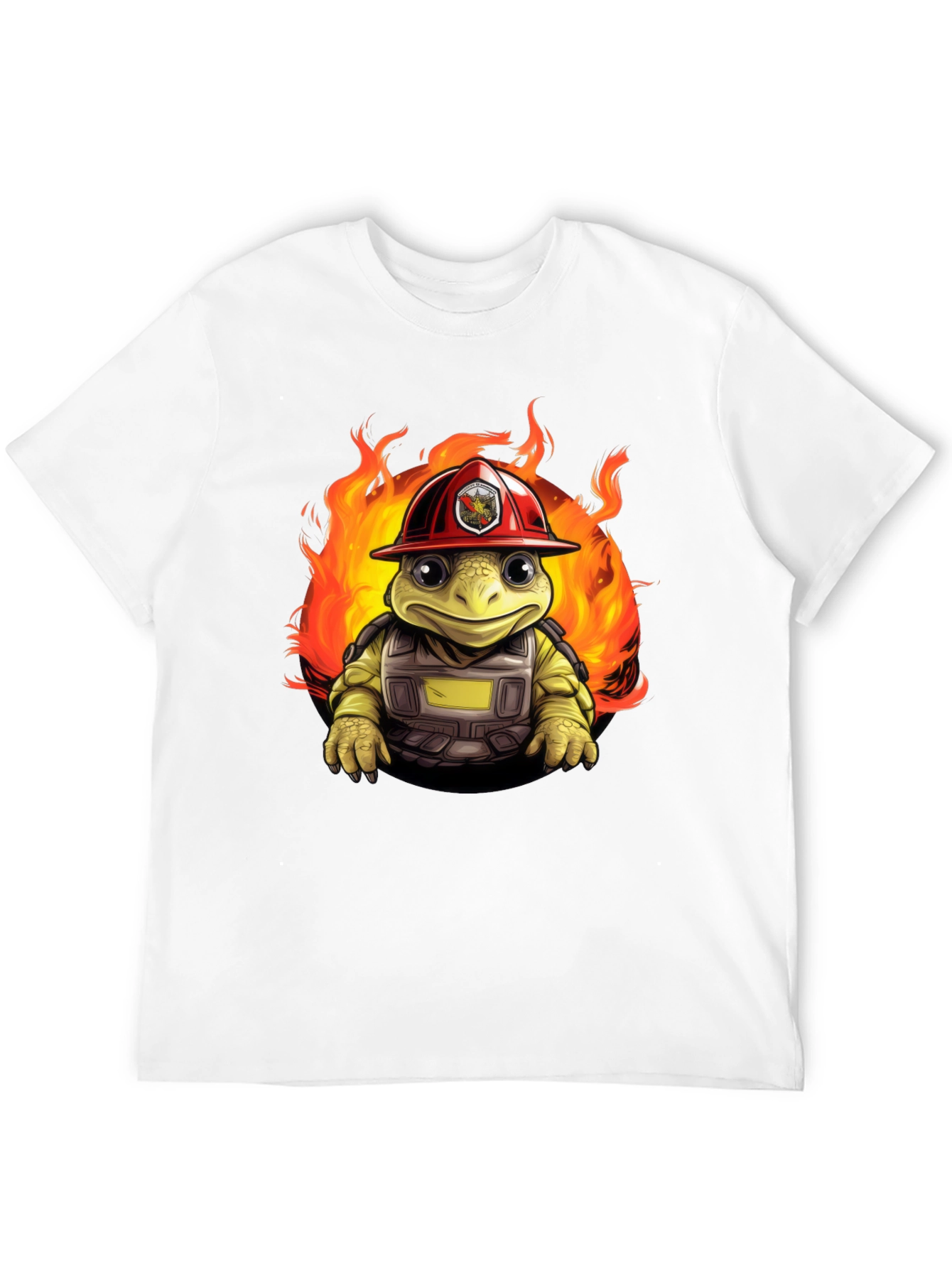 Firefighter Turtle Graphic T-Shirt