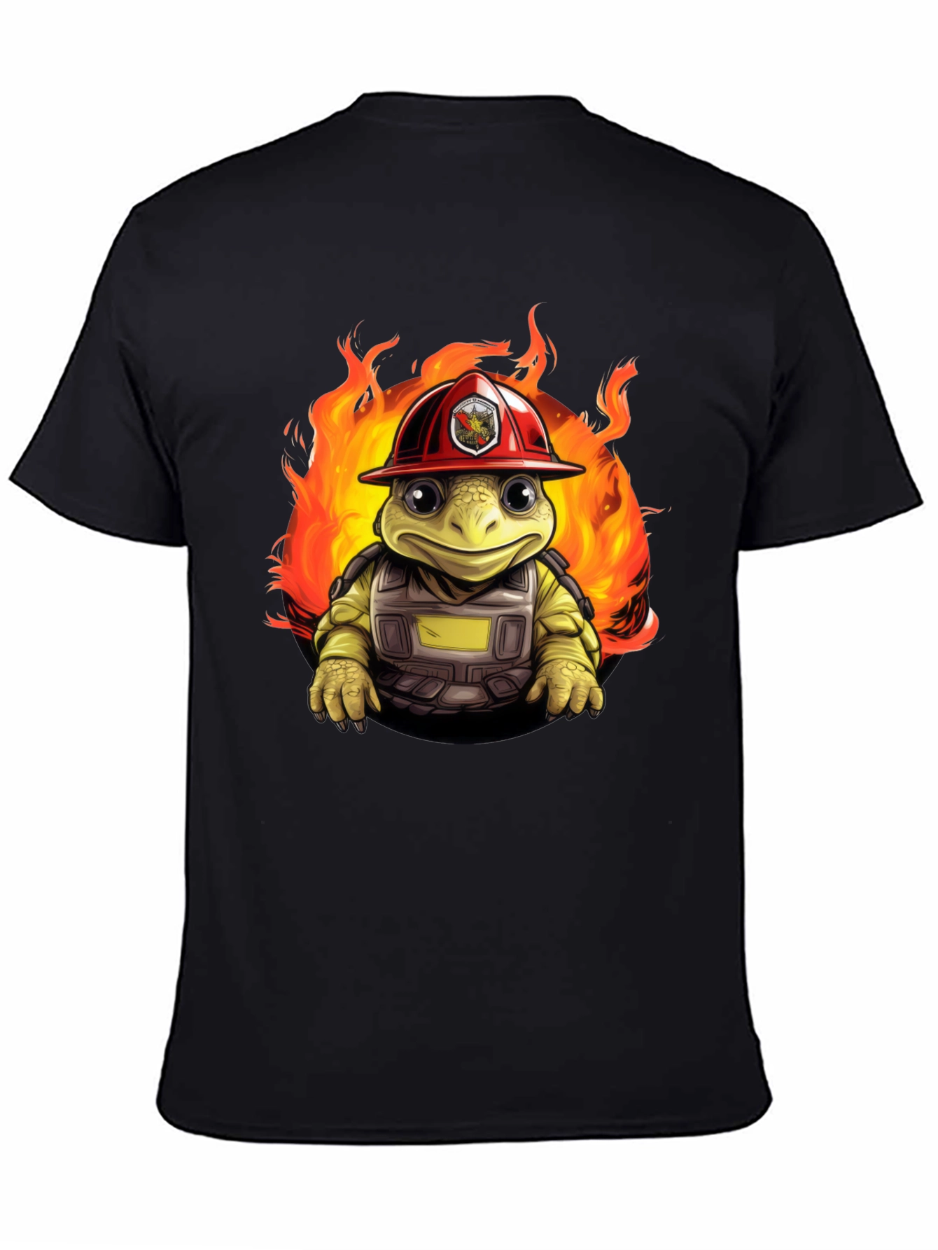 Firefighter Turtle Graphic T-Shirt