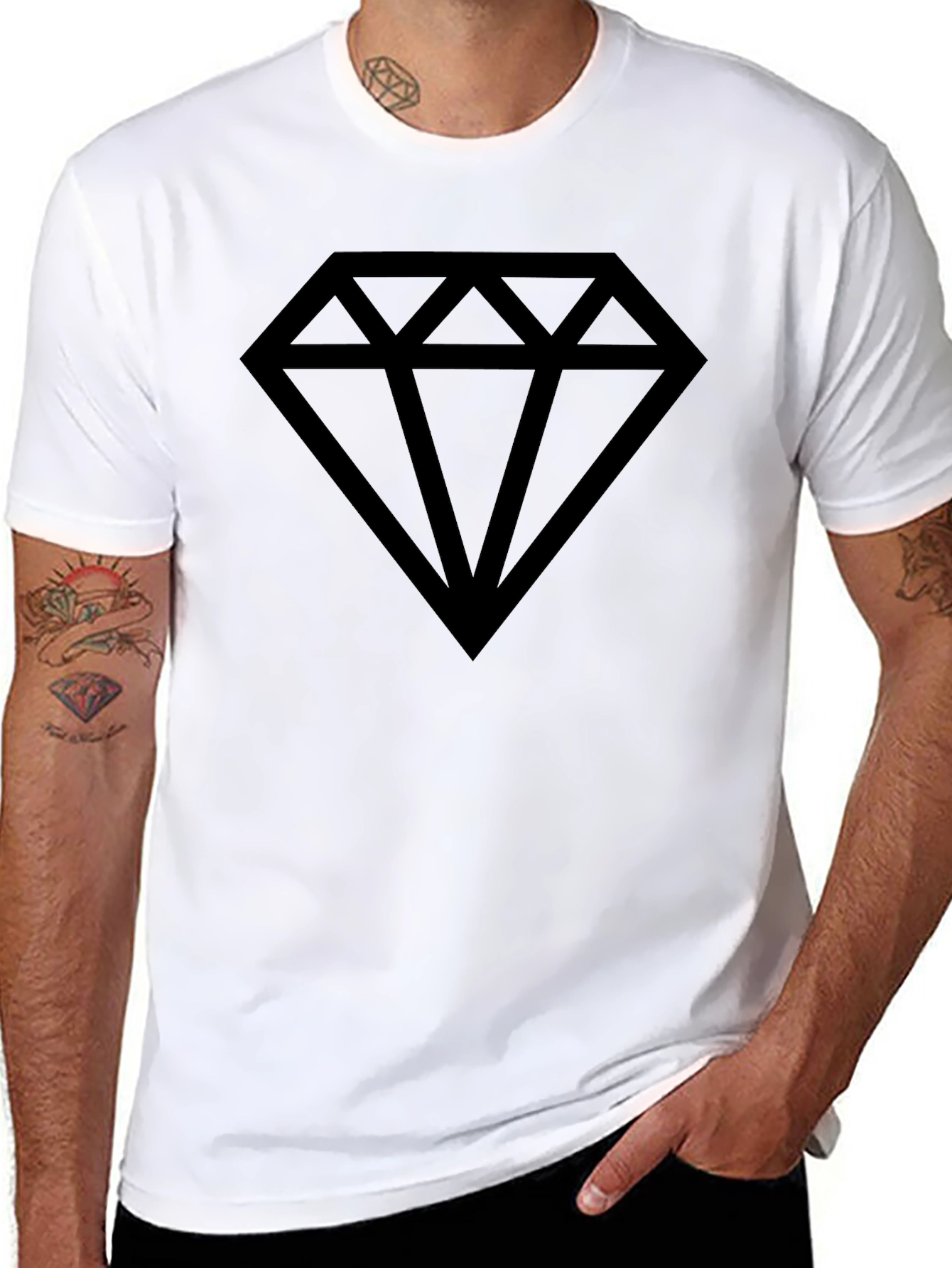 Diamond Graphic T-Shirt - Mens Black Tee