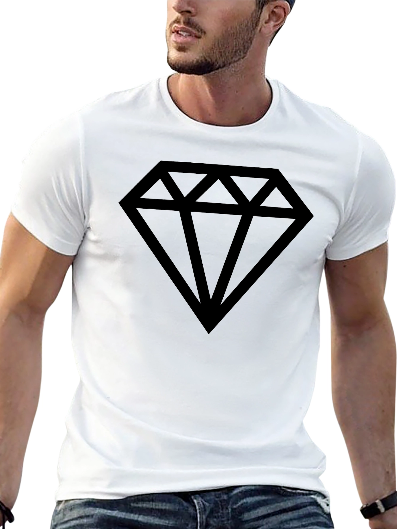 Diamond Graphic T-Shirt - Mens Black Tee