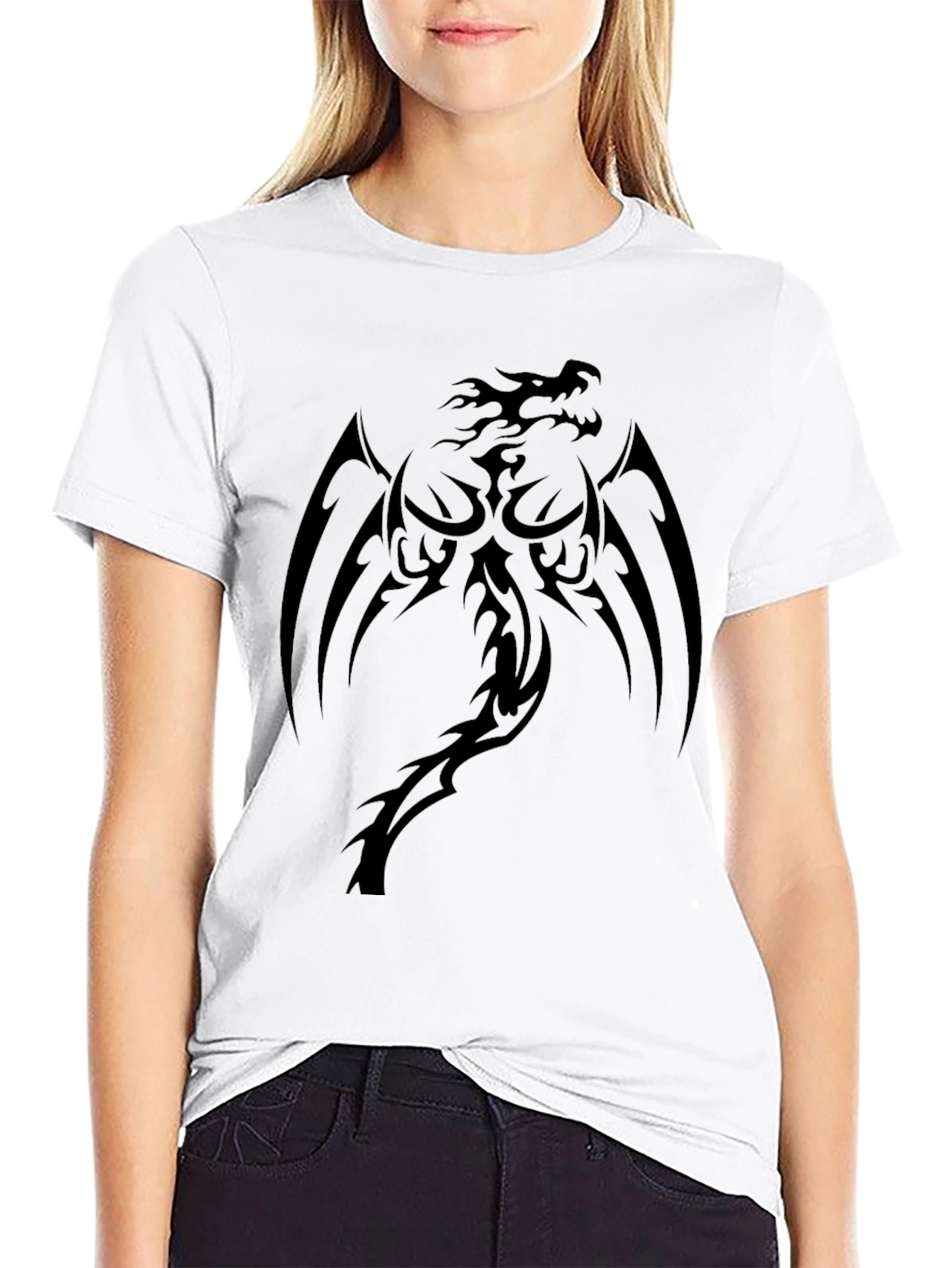 Mens Black Dragon Graphic T-Shirt