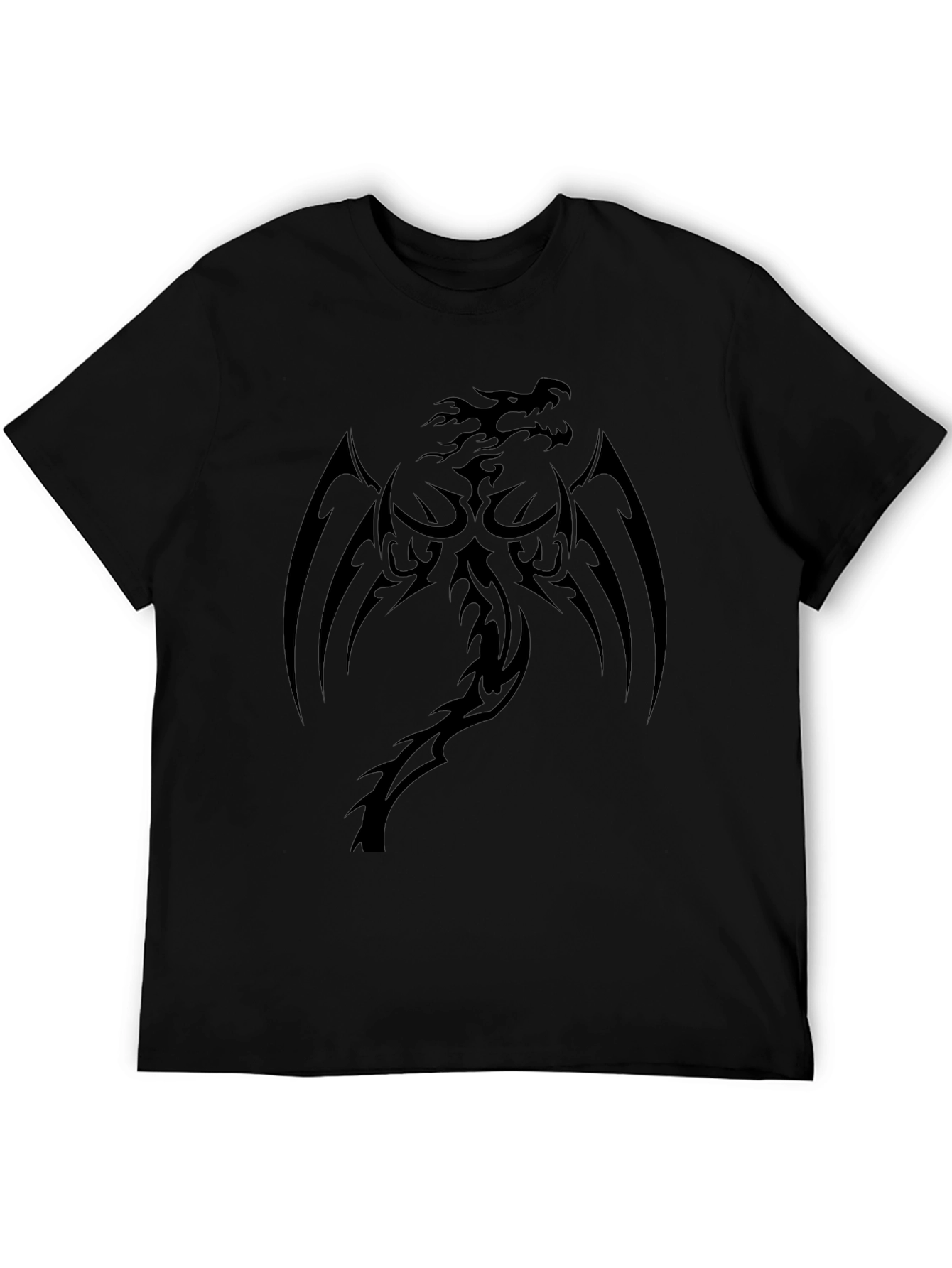 Mens Black Dragon Graphic T-Shirt