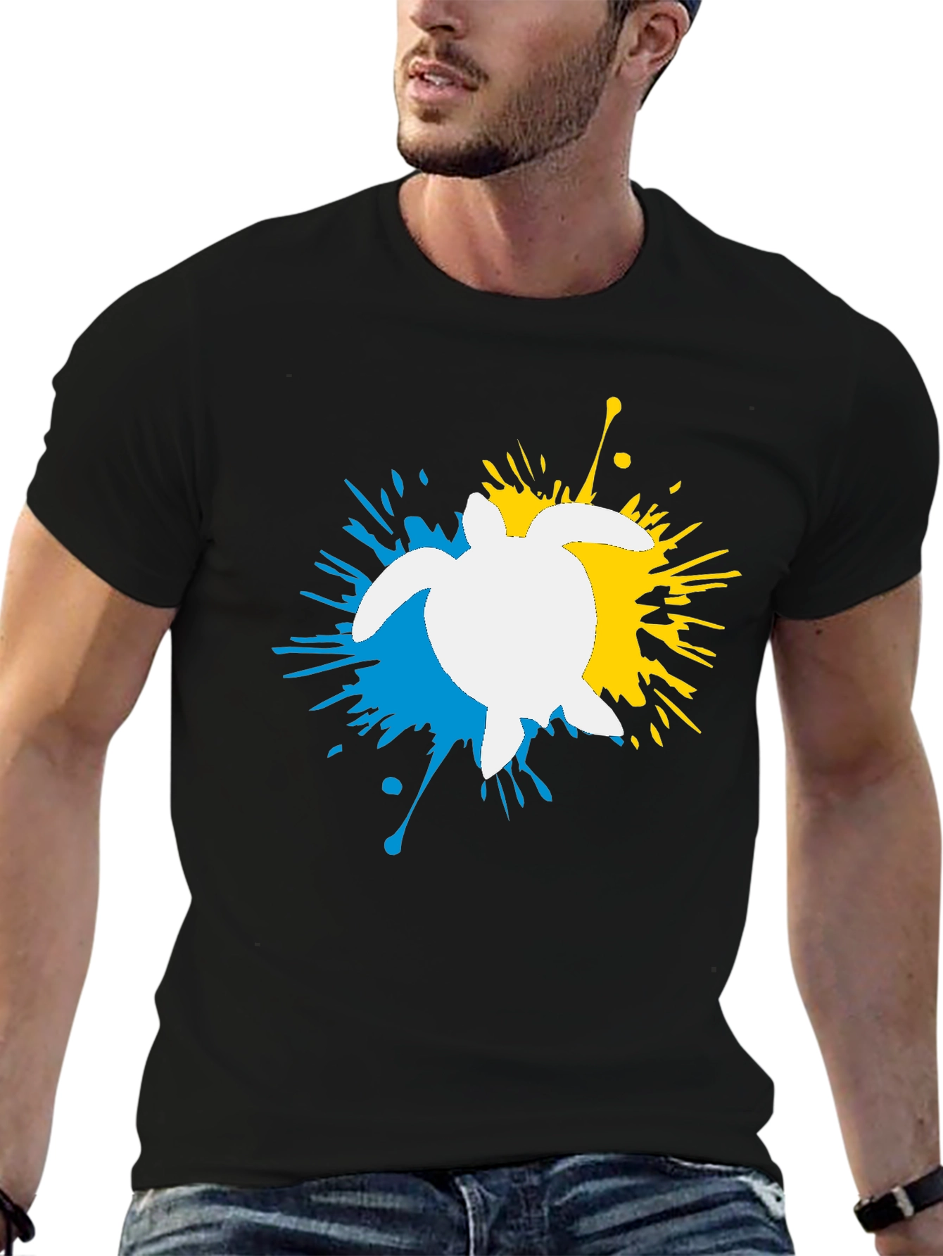 Turtle Splash Black Graphic Tee