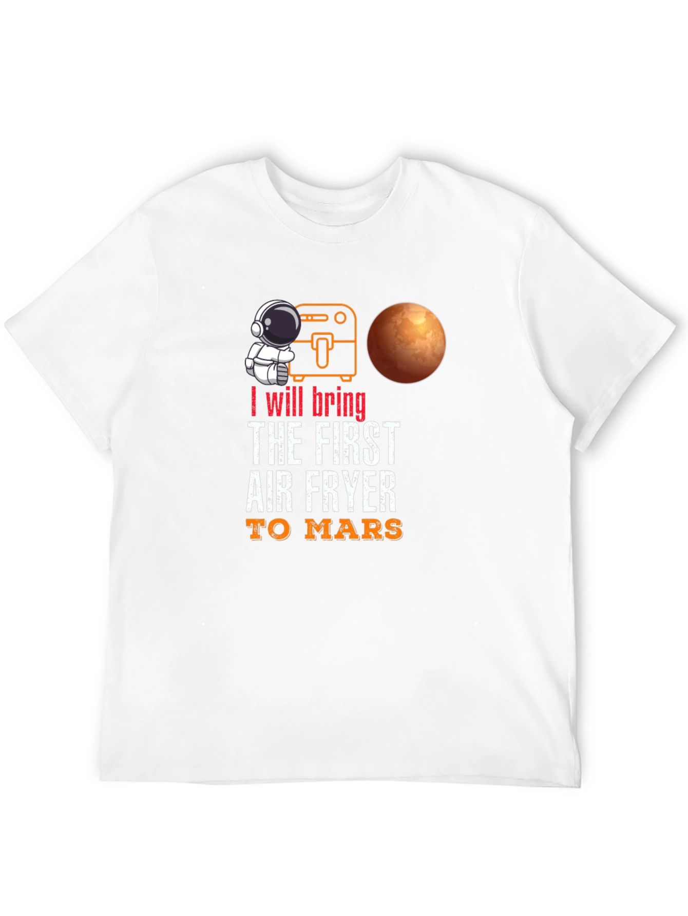 First Air Fryer to Mars Black T-Shirt