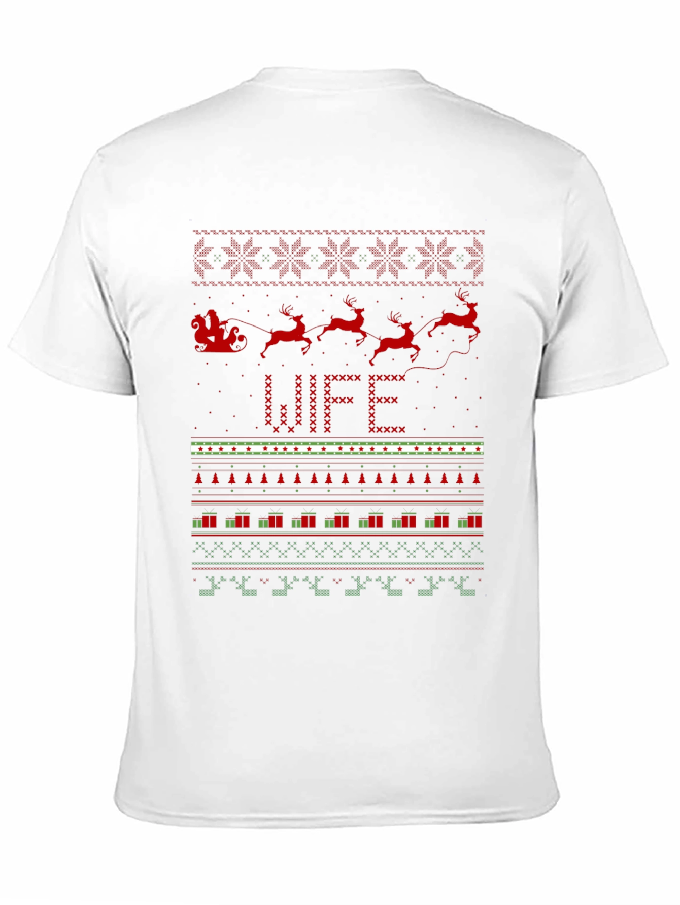 Festive Wife Ugly Christmas Sweater Style T-Shirt