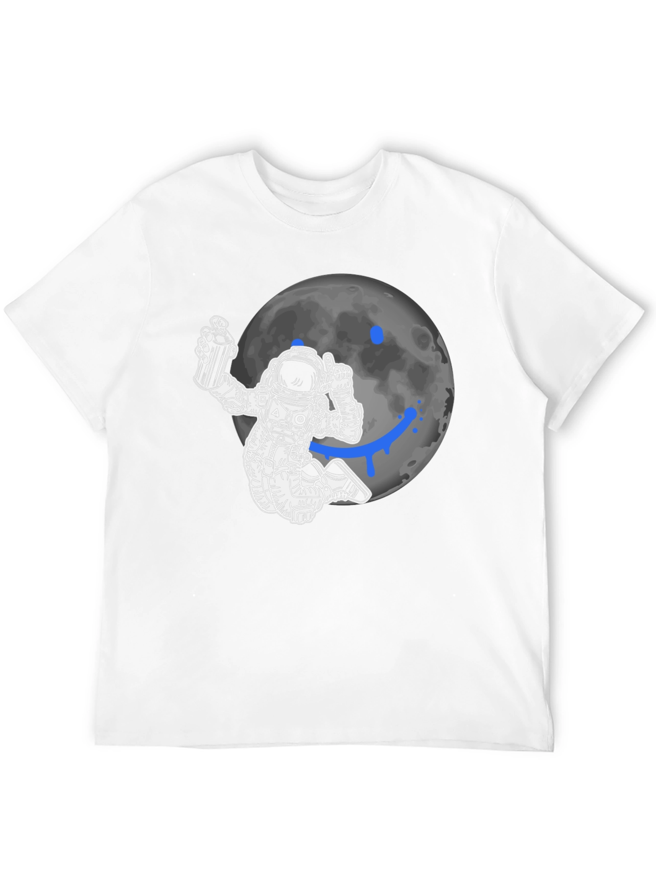 Astronaut Graffiti Moon Black T-Shirt