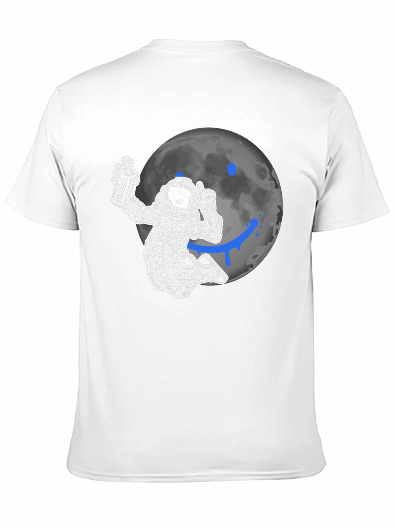Astronaut Graffiti Moon Black T-Shirt
