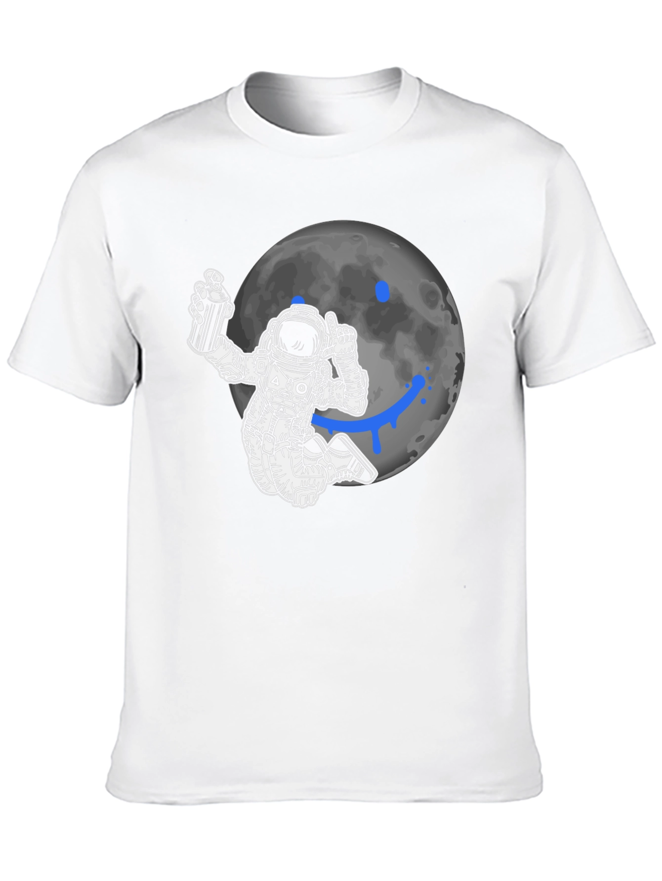 Astronaut Graffiti Moon Black T-Shirt