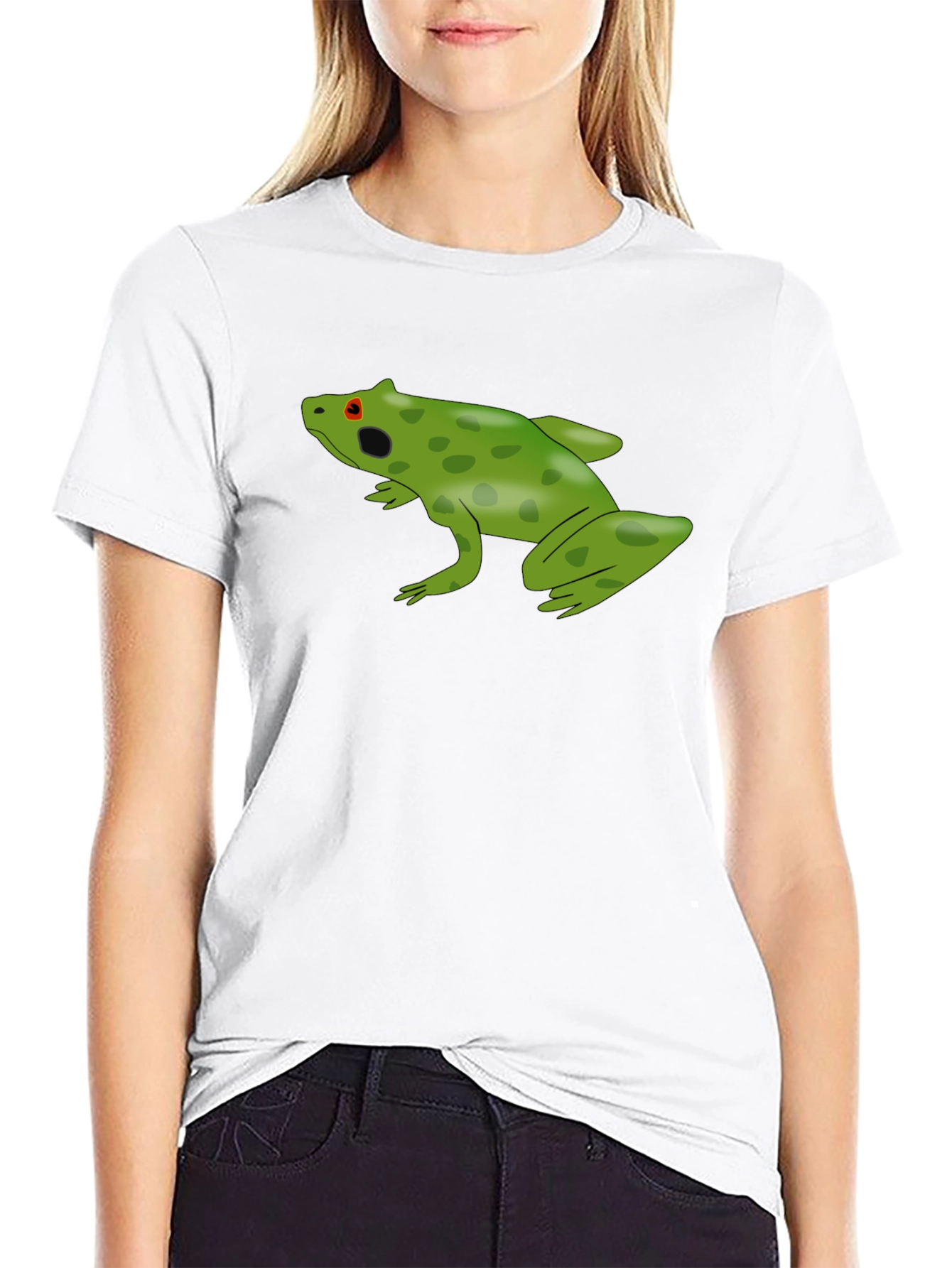 Frog Graphic Tee - Black Cotton Casual Shirt