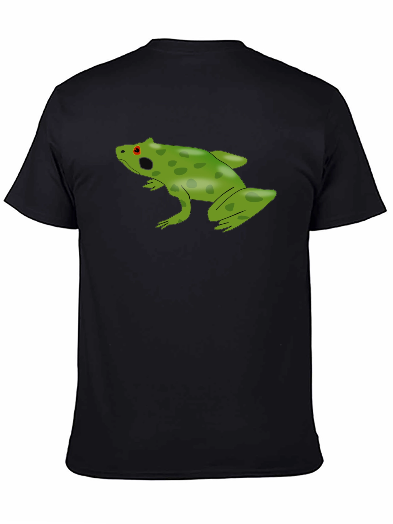 Frog Graphic Tee - Black Cotton Casual Shirt