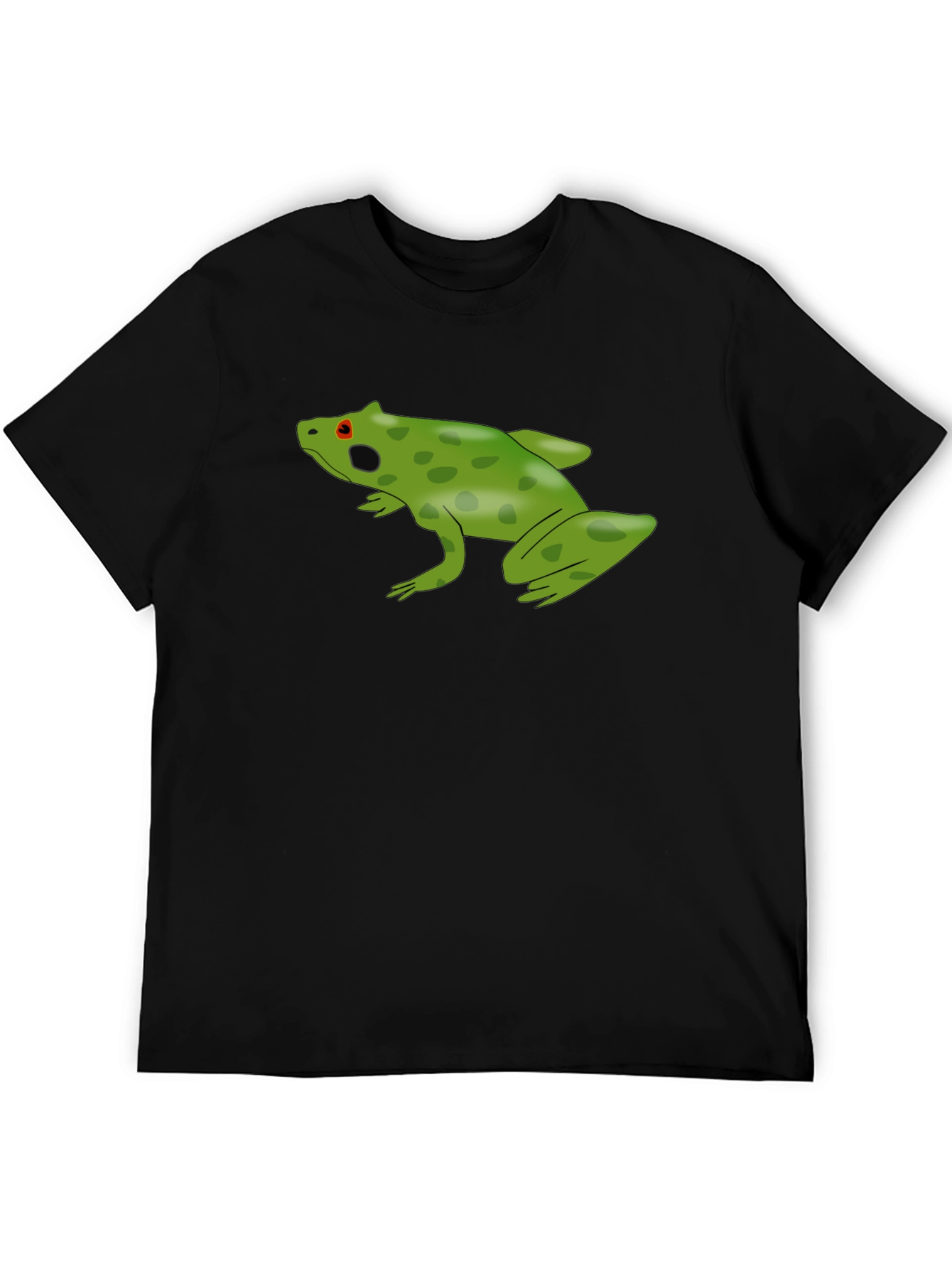 Frog Graphic Tee - Black Cotton Casual Shirt