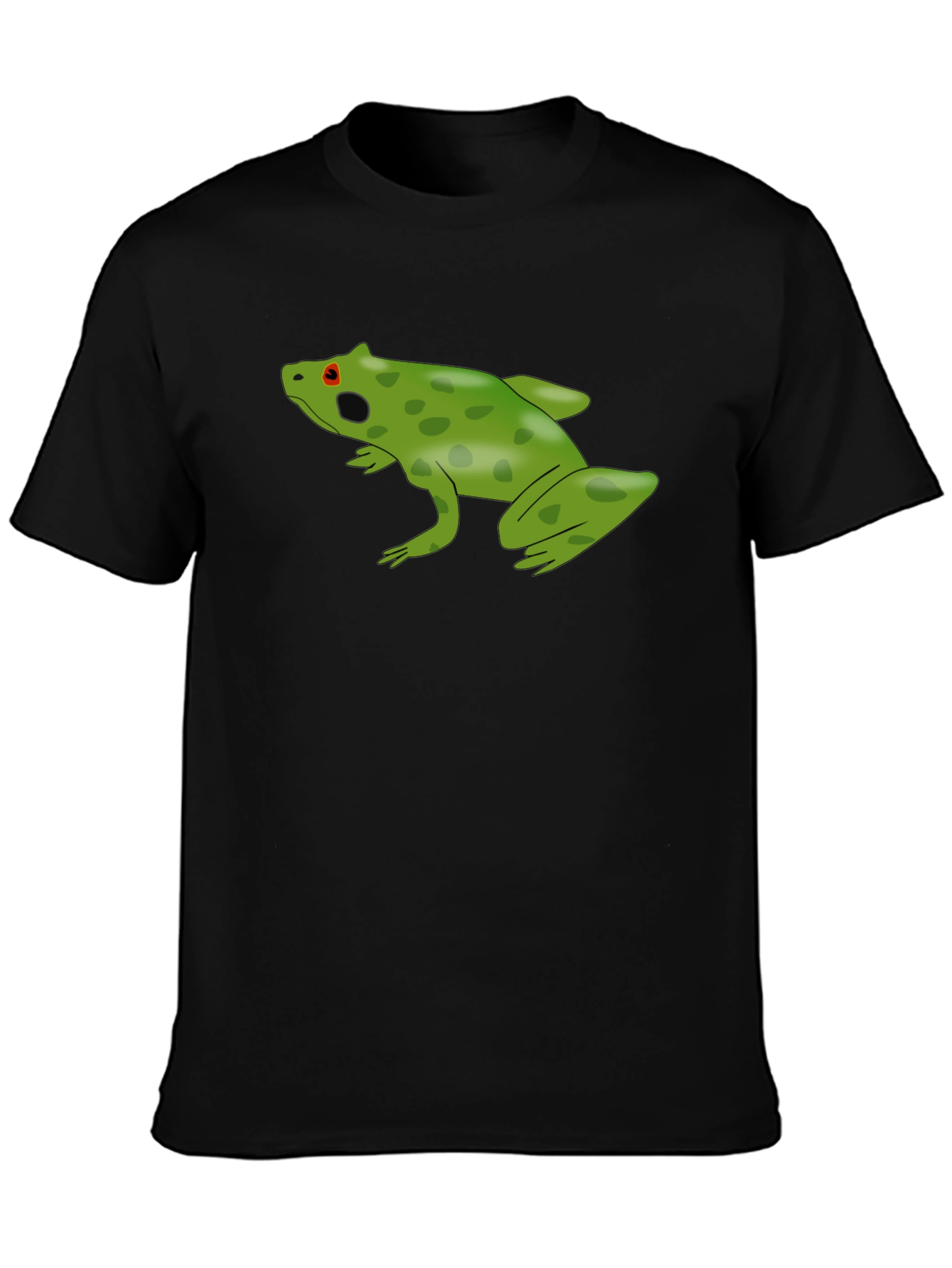 Frog Graphic Tee - Black Cotton Casual Shirt