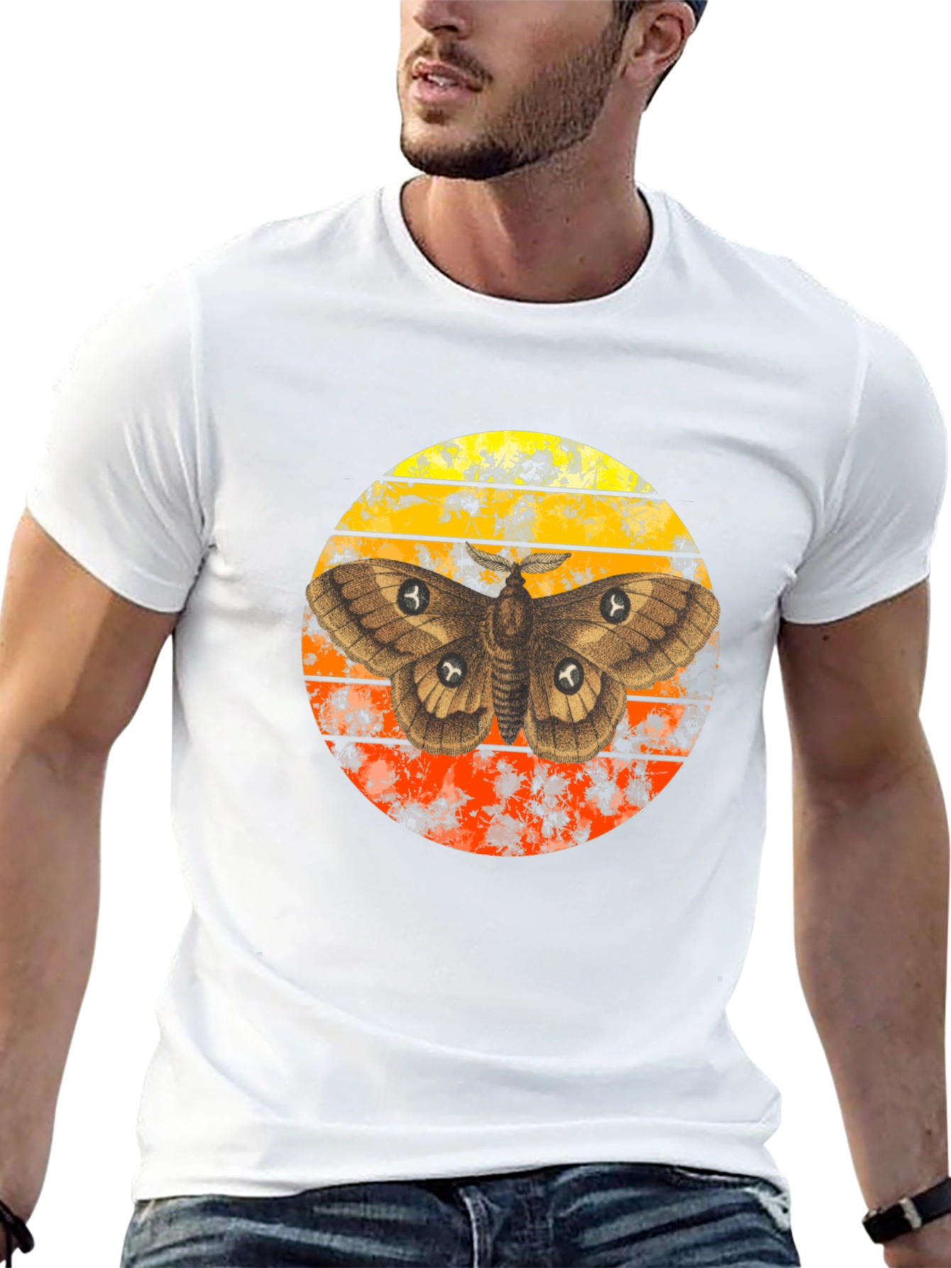 Moth Sunset Graphic T-Shirt