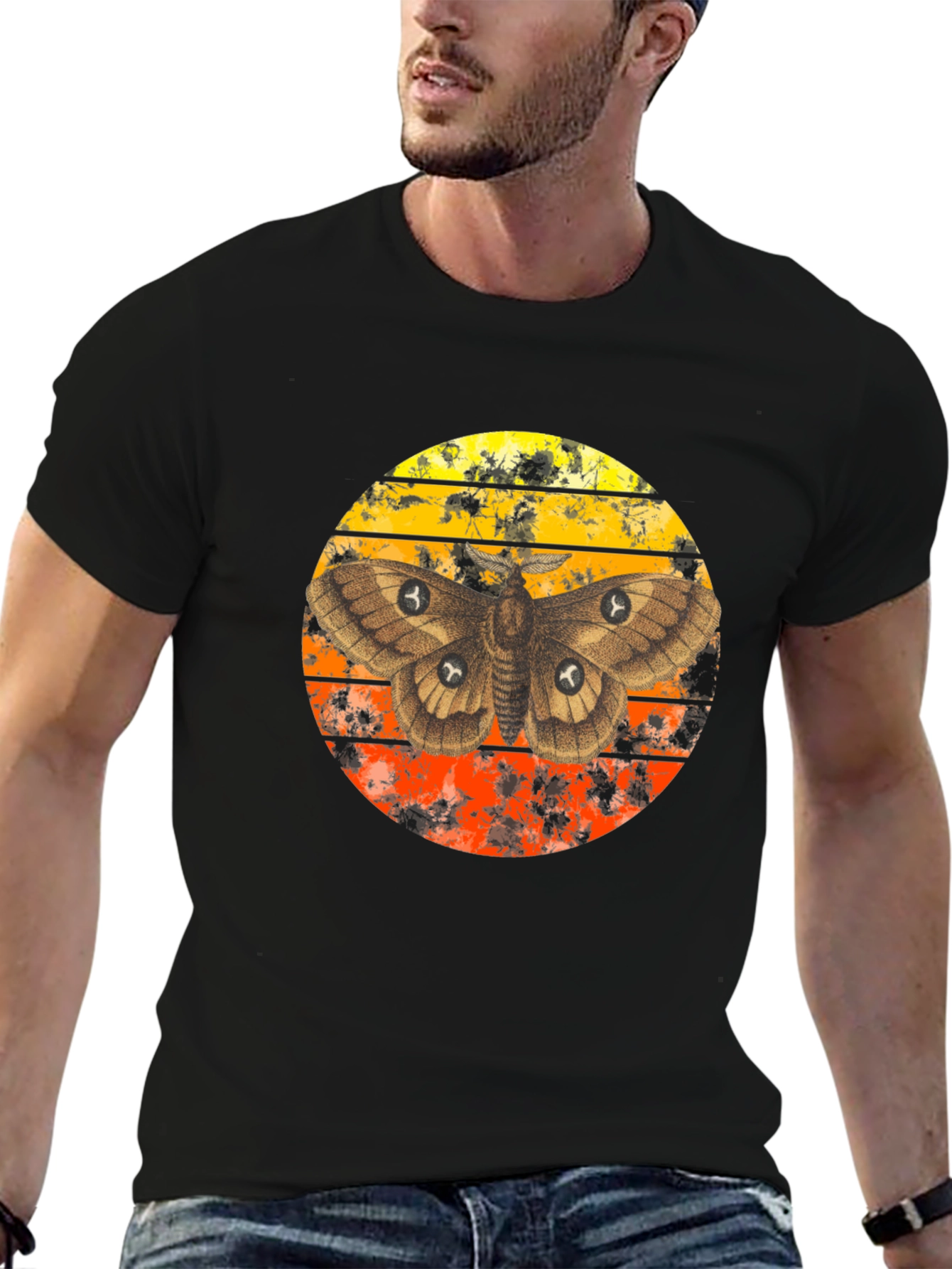 Moth Sunset Graphic T-Shirt