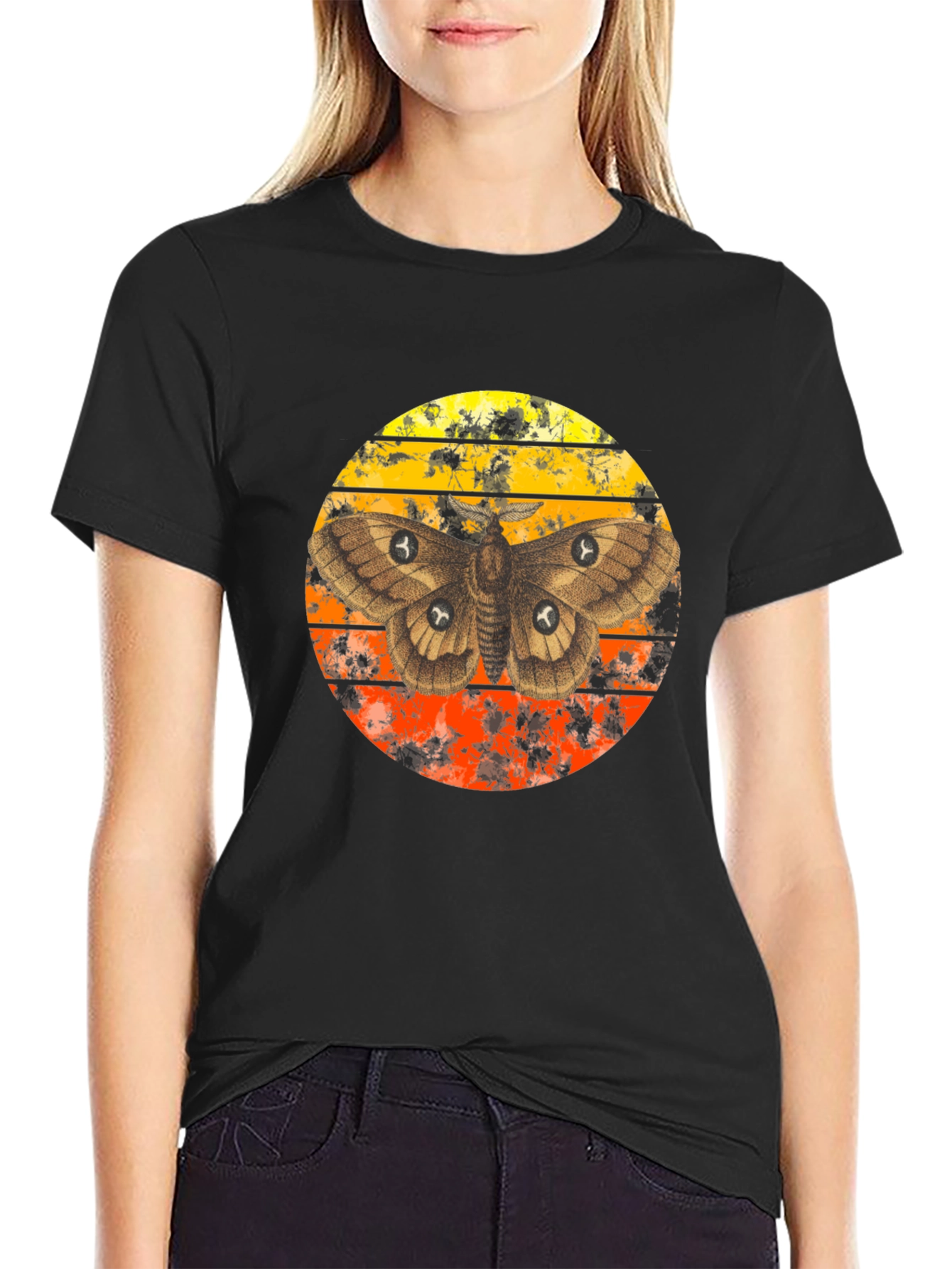 Moth Sunset Graphic T-Shirt