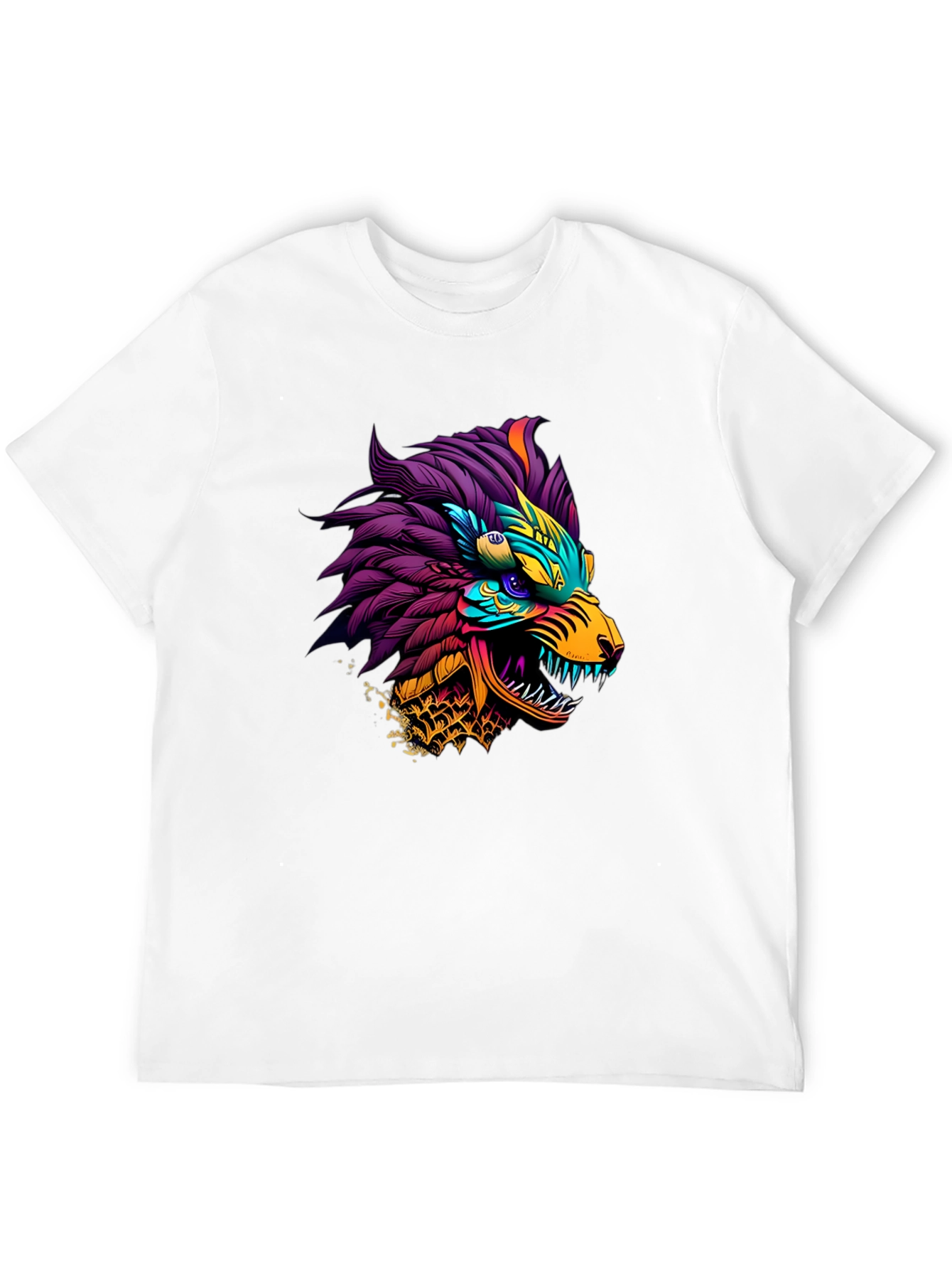Vibrant Dragon Graphic Tee - Stylish Mens Black T-Shirt