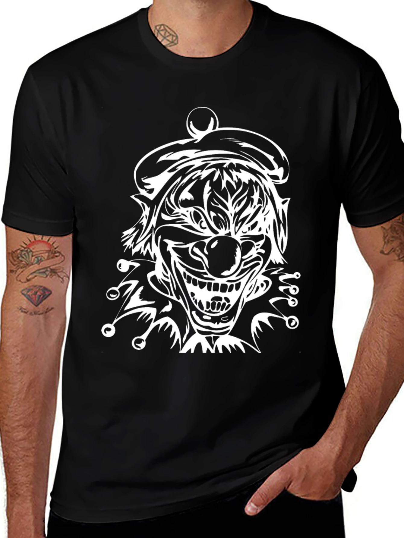 Creepy Clown Graphic T-Shirt - Black