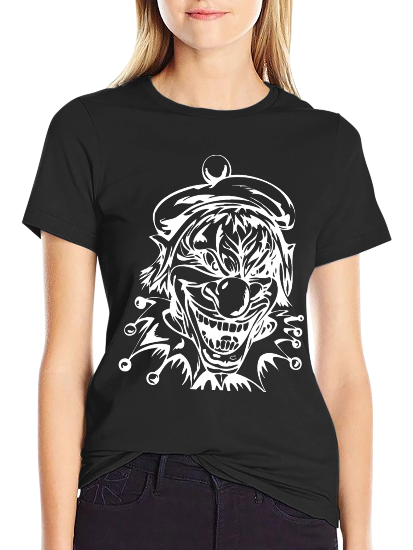 Creepy Clown Graphic T-Shirt - Black