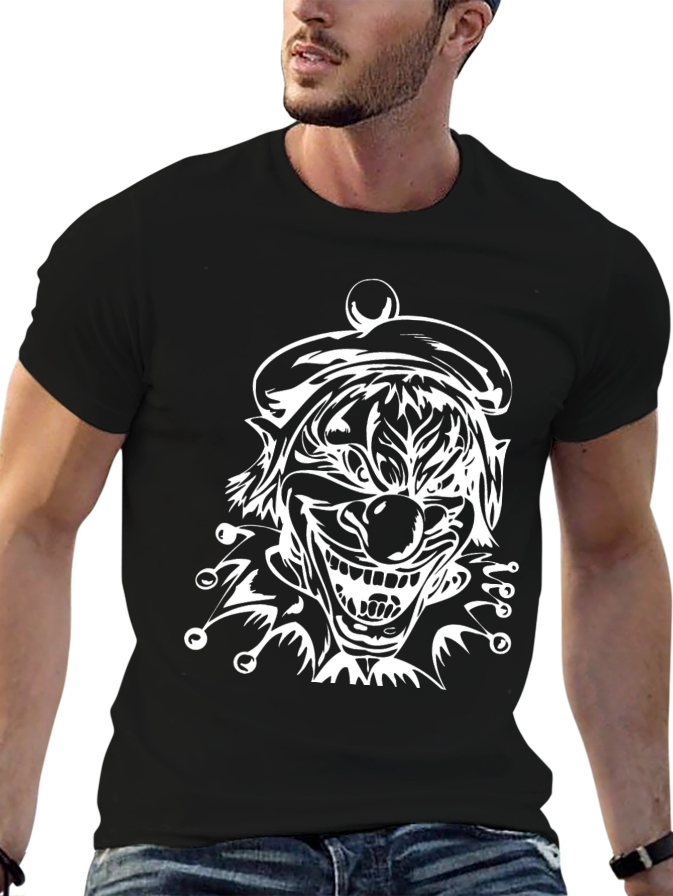 Creepy Clown Graphic T-Shirt - Black