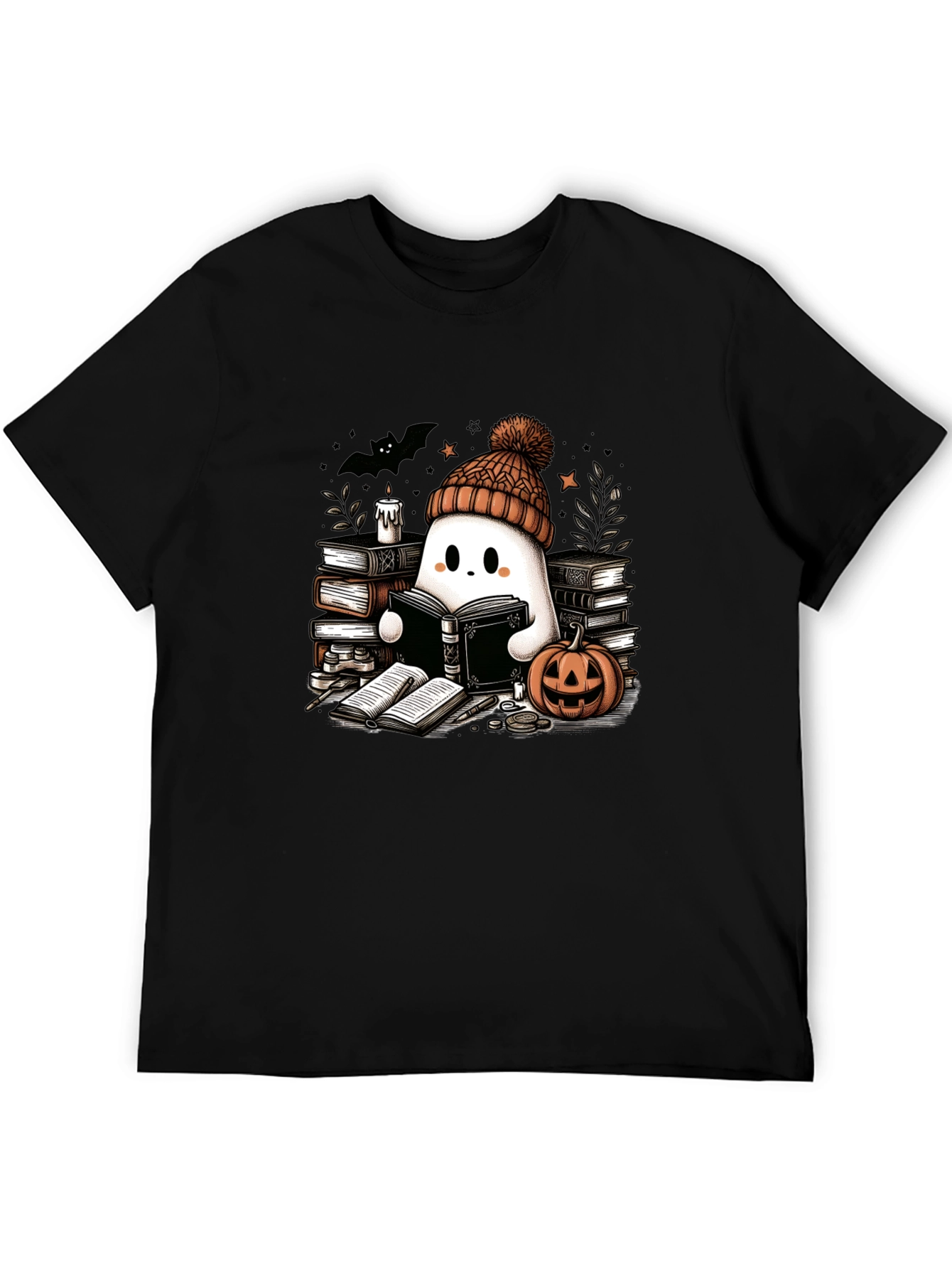 Reading Ghost T-Shirt - Cute Halloween Tee