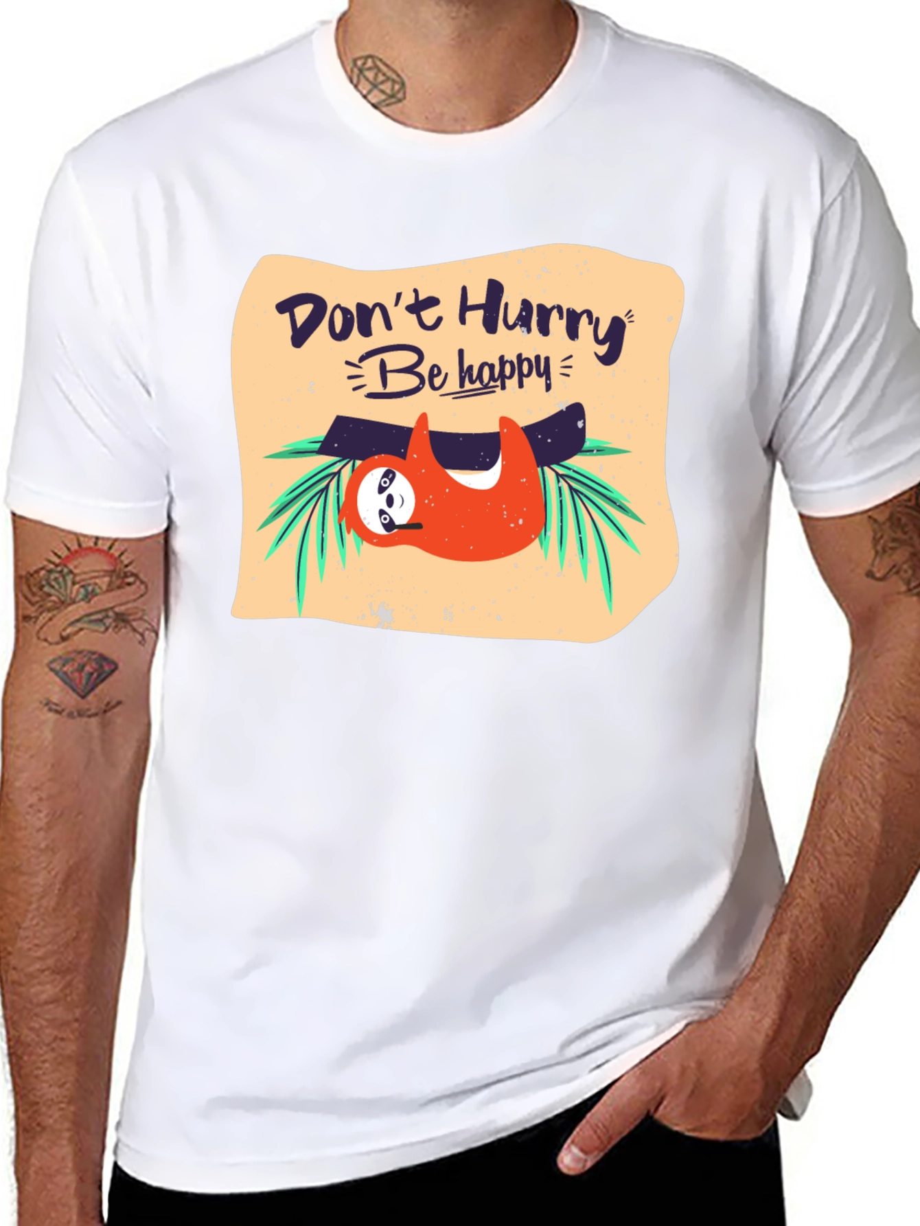Dont Hurry Be Happy Sloth T-Shirt
