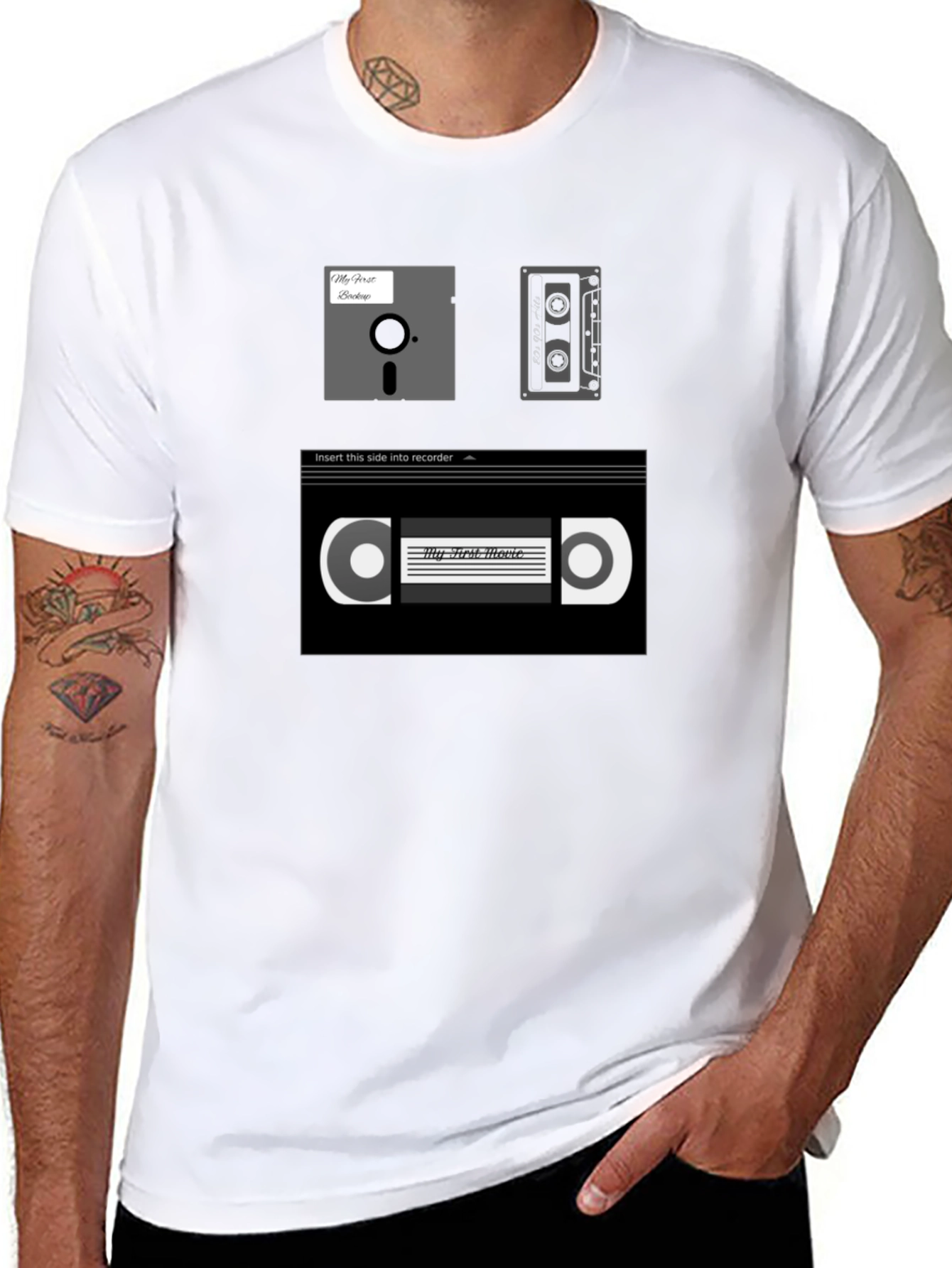 Retro Media Black T-Shirt