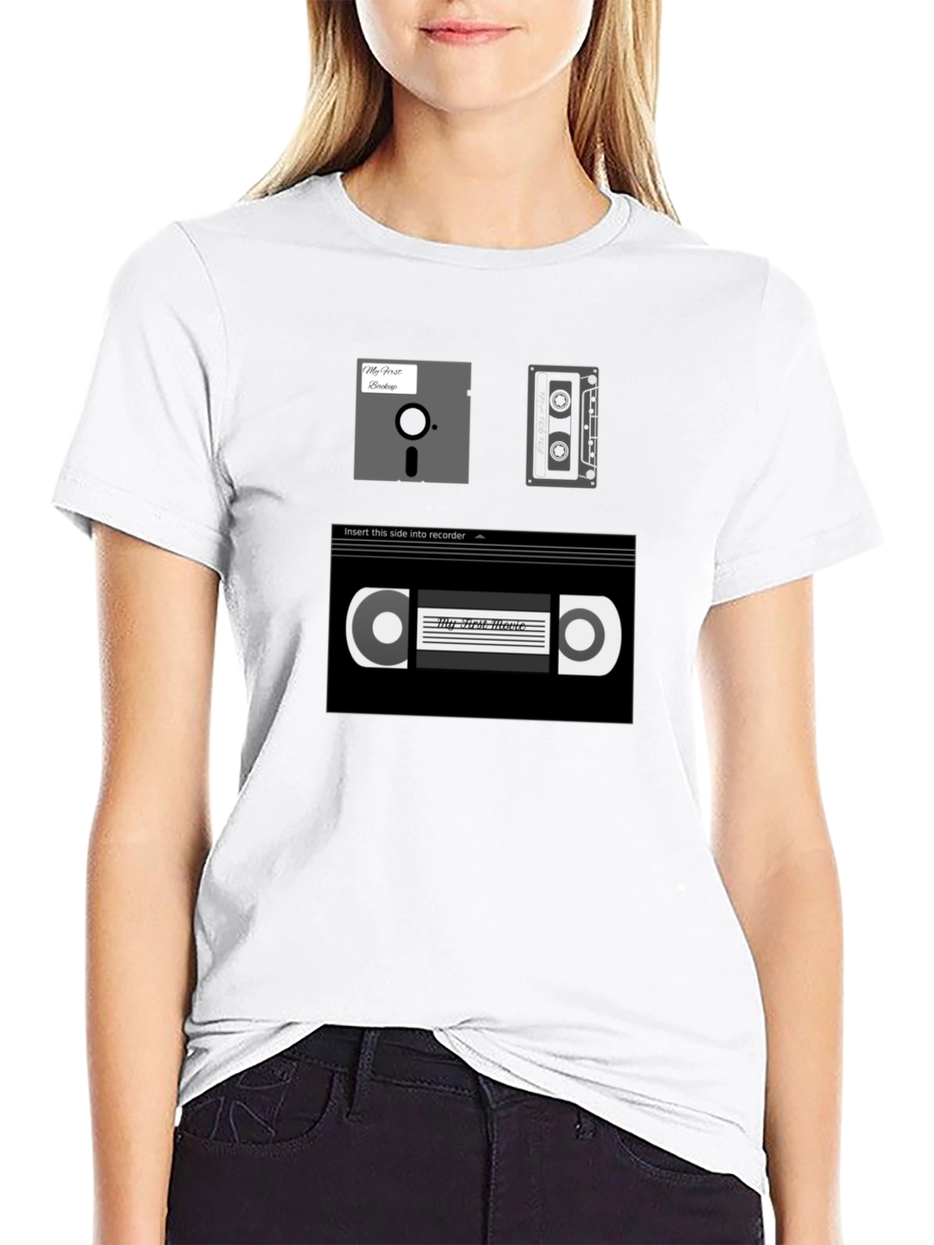 Retro Media Black T-Shirt